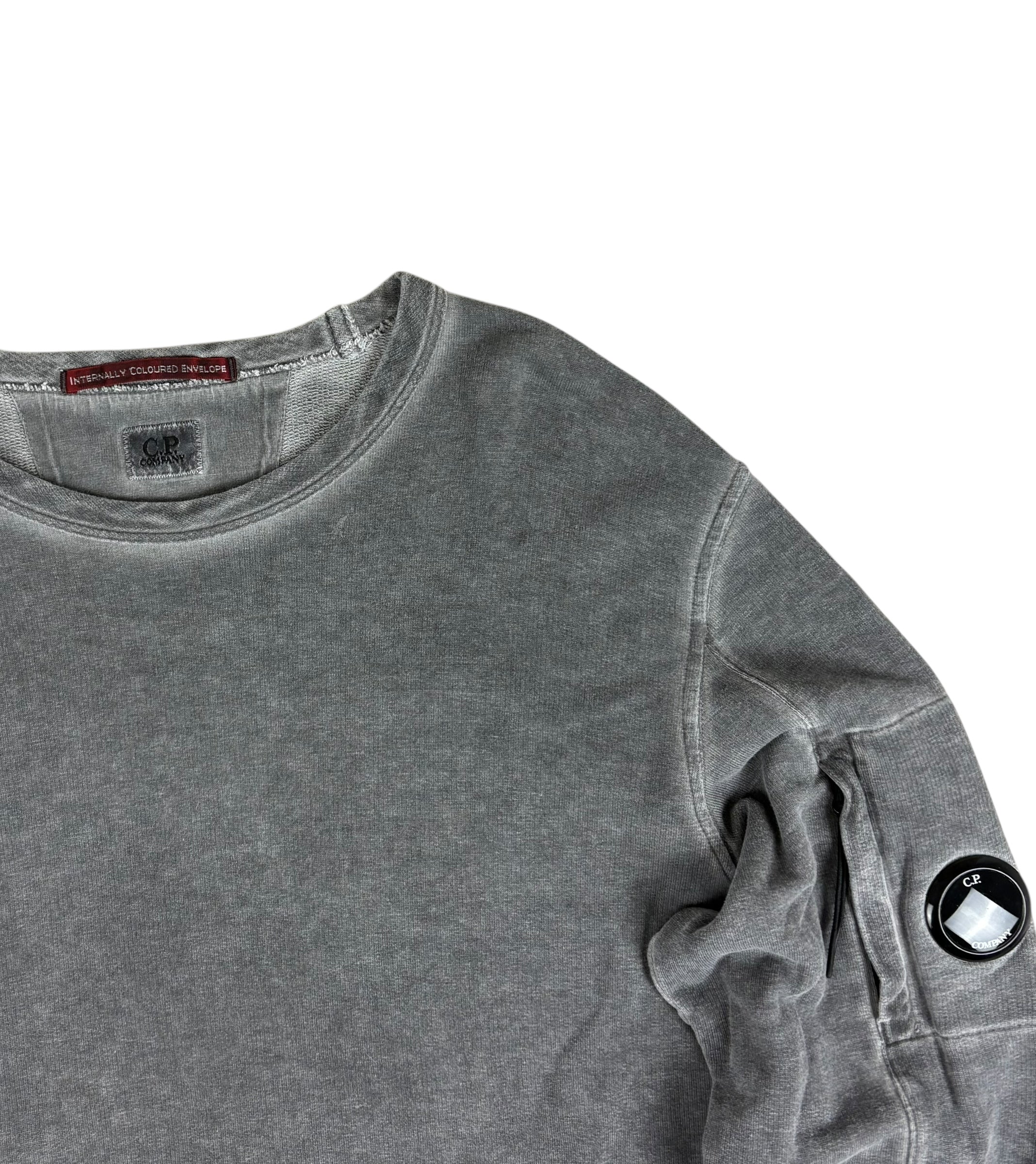 CREWNECK C.P COMPANY INTERNALLY COLOURED ENVELOPE - GRIS - TAILLE L