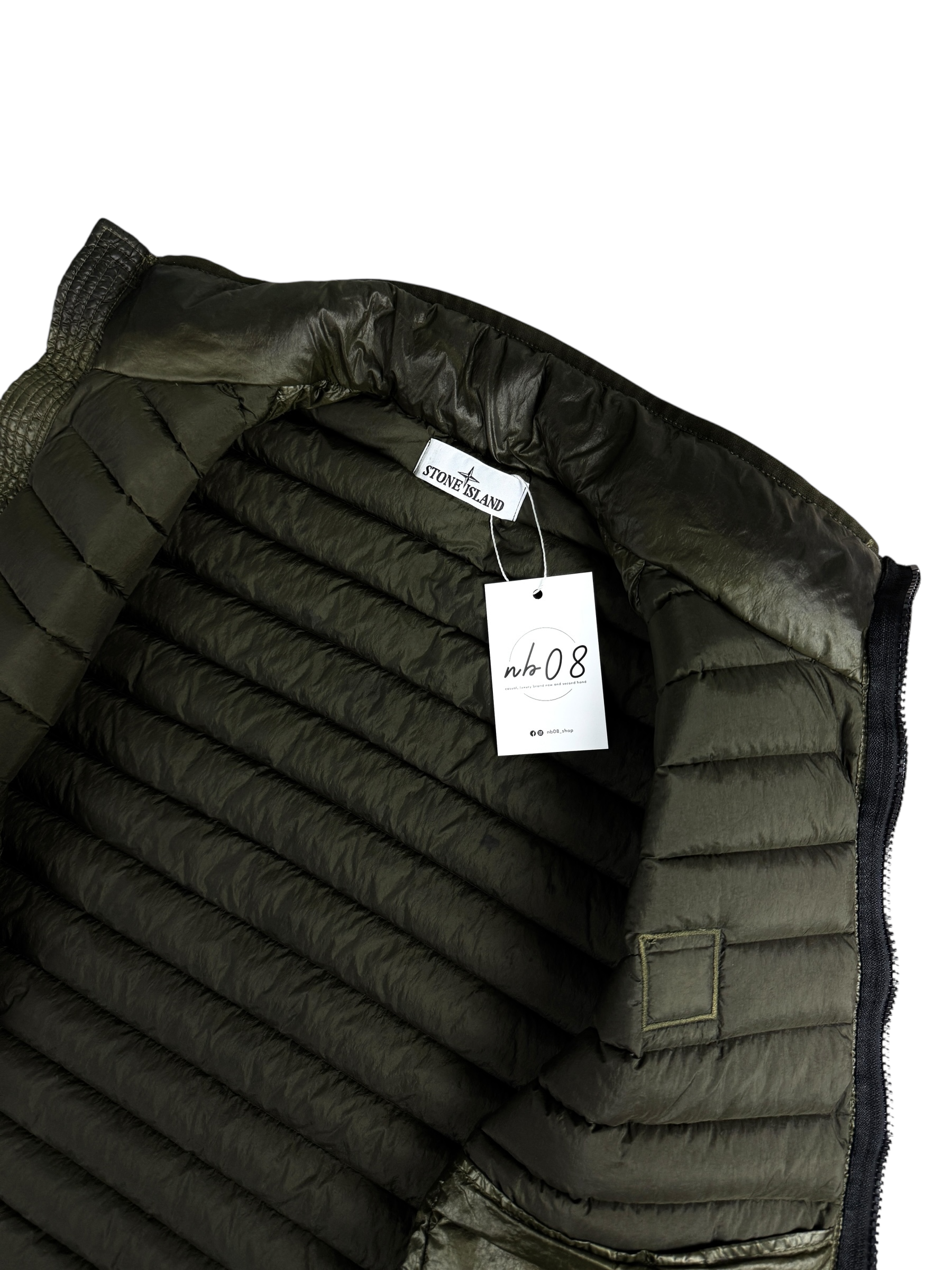 GILET STONE ISLAND LOOM WOVEN CHAMBERS R-NYLON - KAKI - TAILLE S