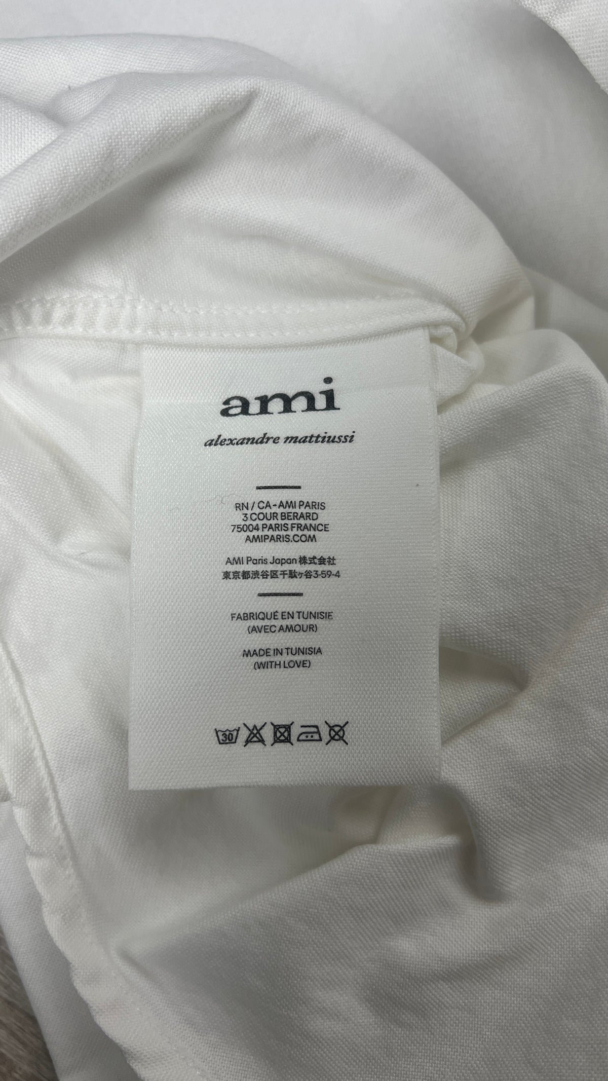 Chemise AMI Paris Ami de Cœur, Blanc, Taille XS — photographie complémentaire 5