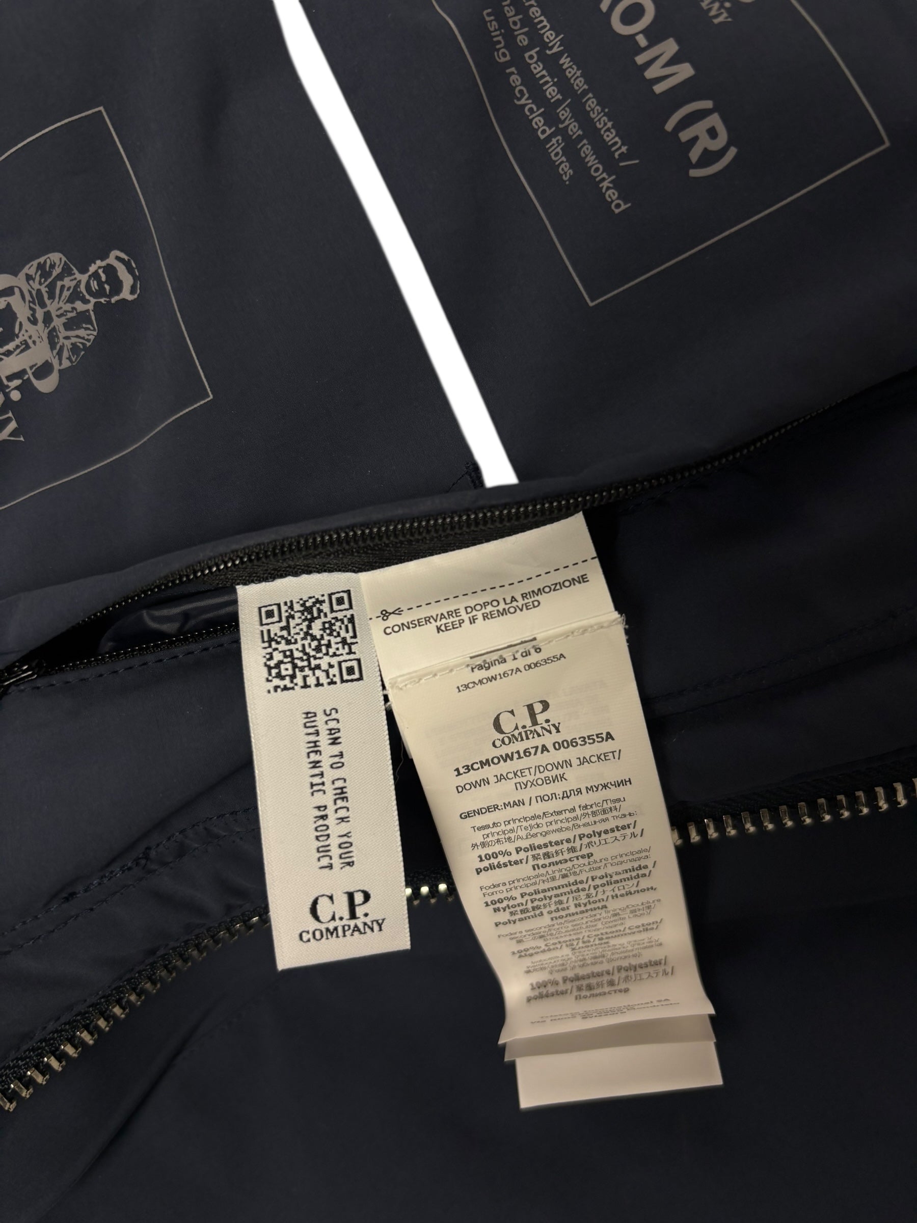 PARKA C.P COMPANY MICRO-M (R) DOWN JACKET - MARINE - TAILLE 56