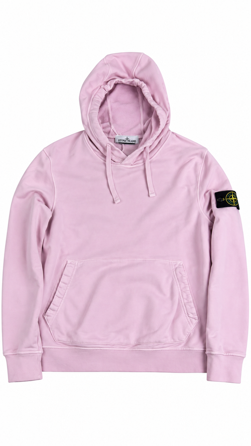Felpa con cappuccio Stone Island in cotone fleece - Rosa - Taglia L