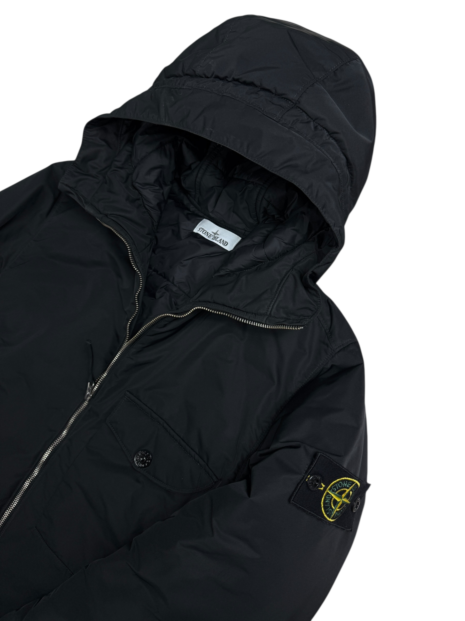 VESTE STONE ISLAND HYPER DENSE NYLON TWILL WITH PRIMALOFT - NOIR - TAILLE S
