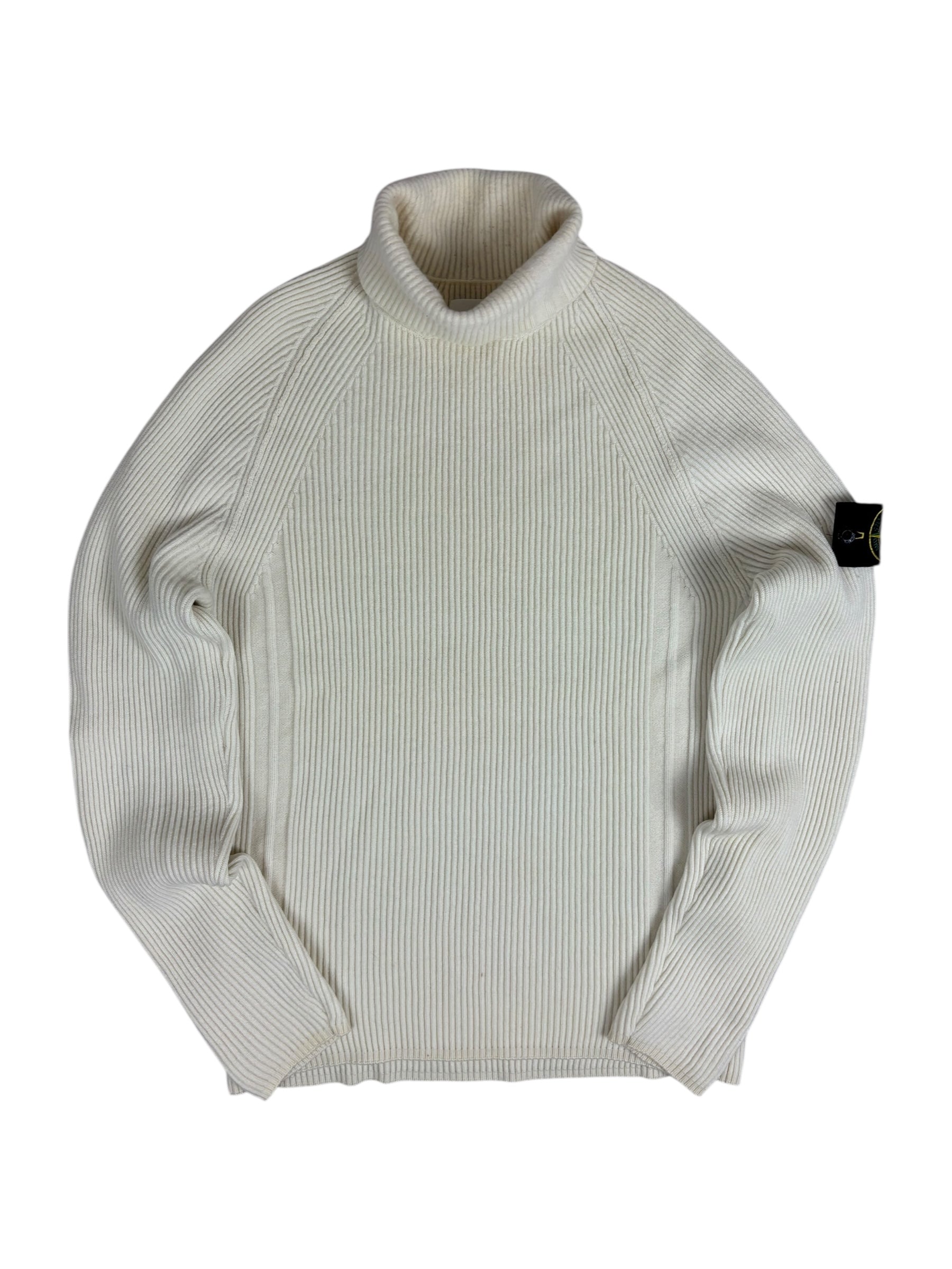 PULL COL ROULÉ STONE ISLAND - CRÈME - TAILLE S