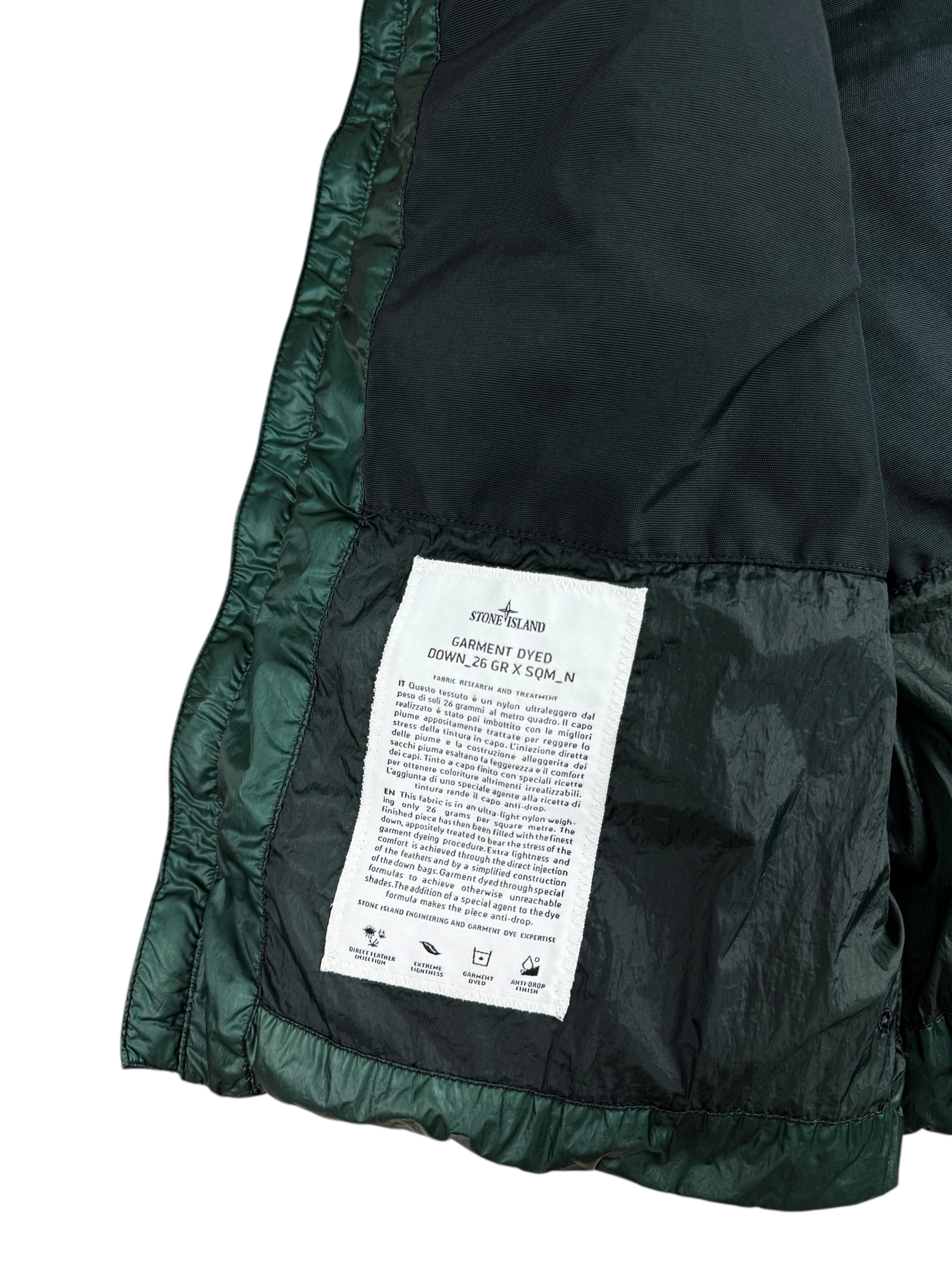GILET STONE ISLAND GARMENT DYED VERT - TAILLE L