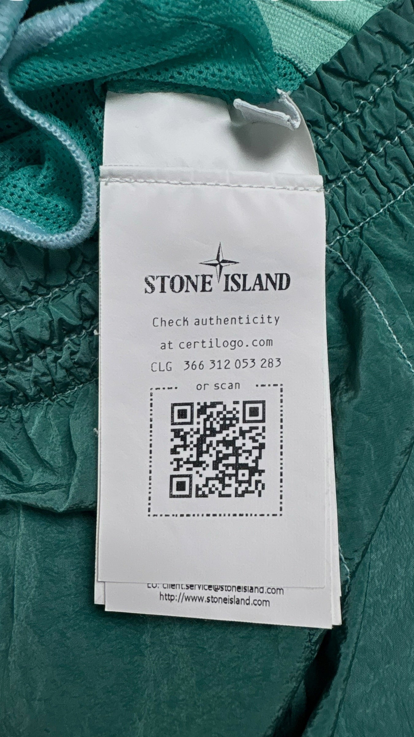 Short De Bain Stone Island Nylon Métal - Turquoise - Taille 14 Ans - Neuf - Collection 2026
