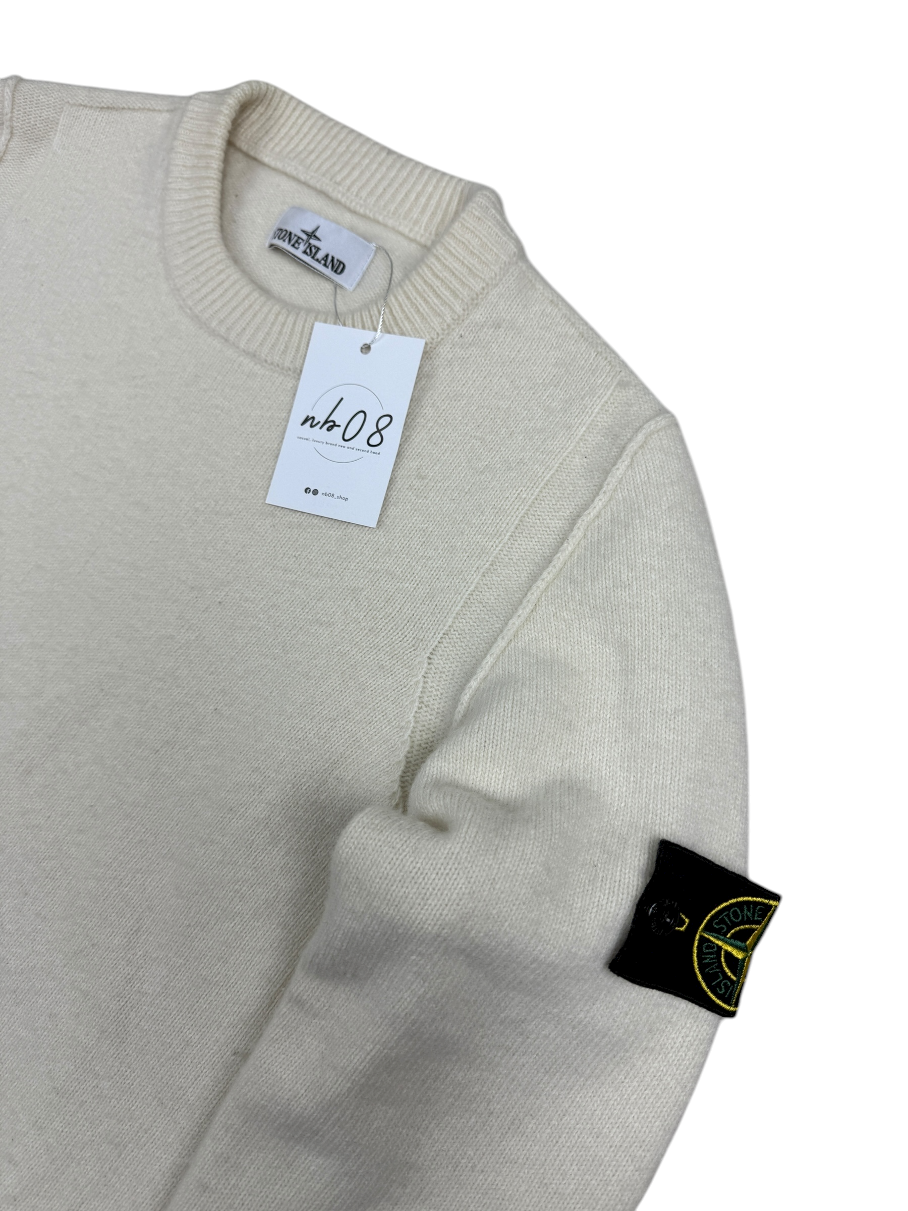 PULL EN MAILLE STONE ISLAND - CRÈME - TAILLE S