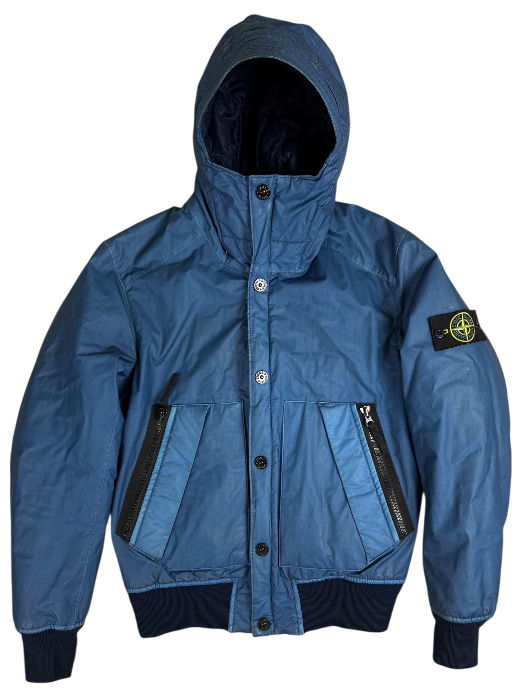 VESTE STONE ISLAND MUSSOLA GOMMATA - BLEU - TAILLE S