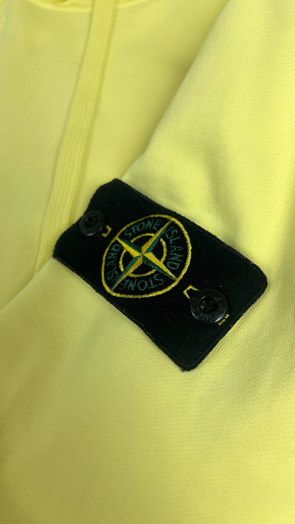 Sweat-shirt Hoodie Stone Island Cotton Fleece, Jaune, Taille M — photographie complémentaire 3