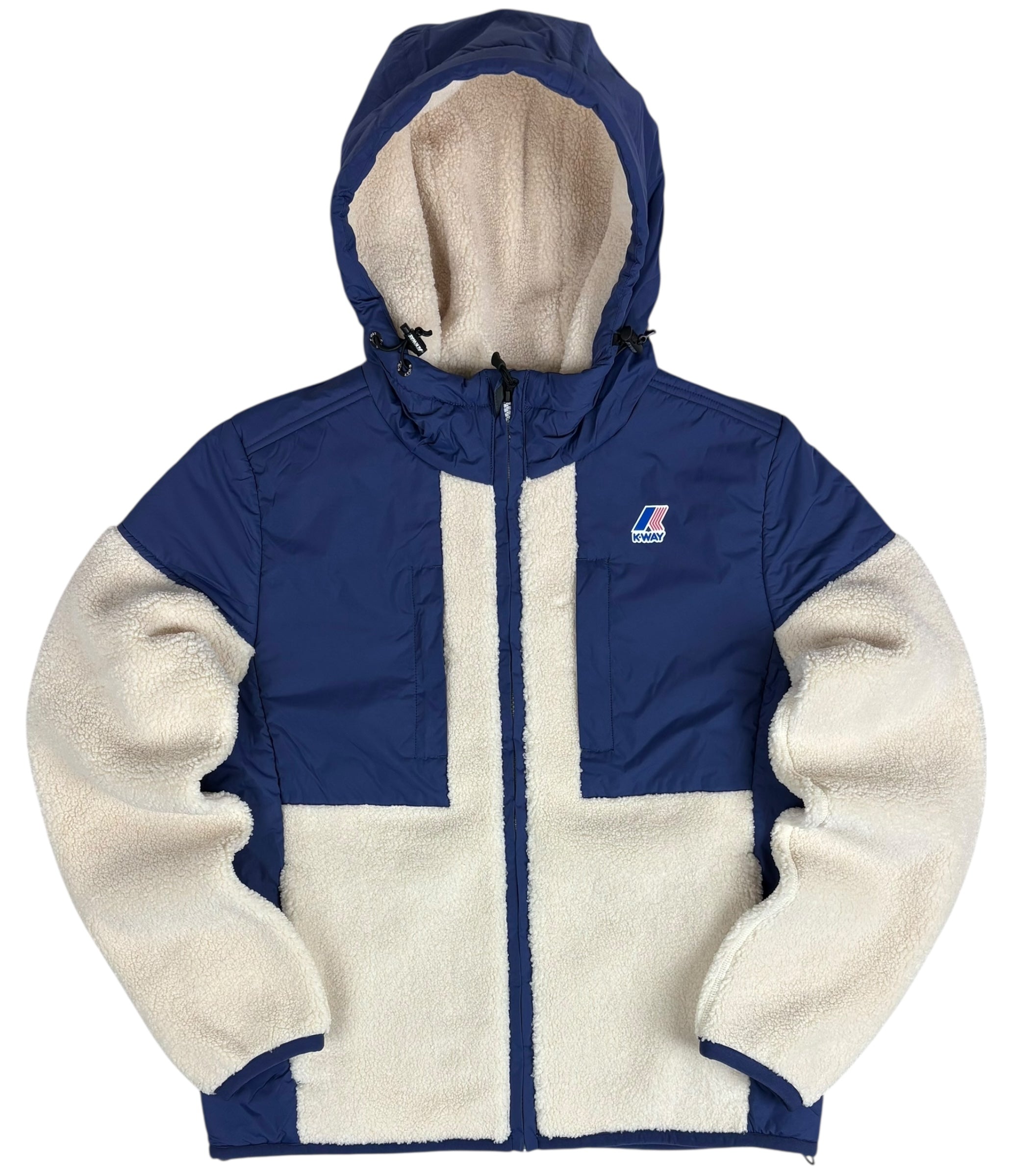 VESTE POLAIRE K-WAY SAMSON 4.0 ORSETTO - BLUE DEEP COBALT-ECRU - NEUF