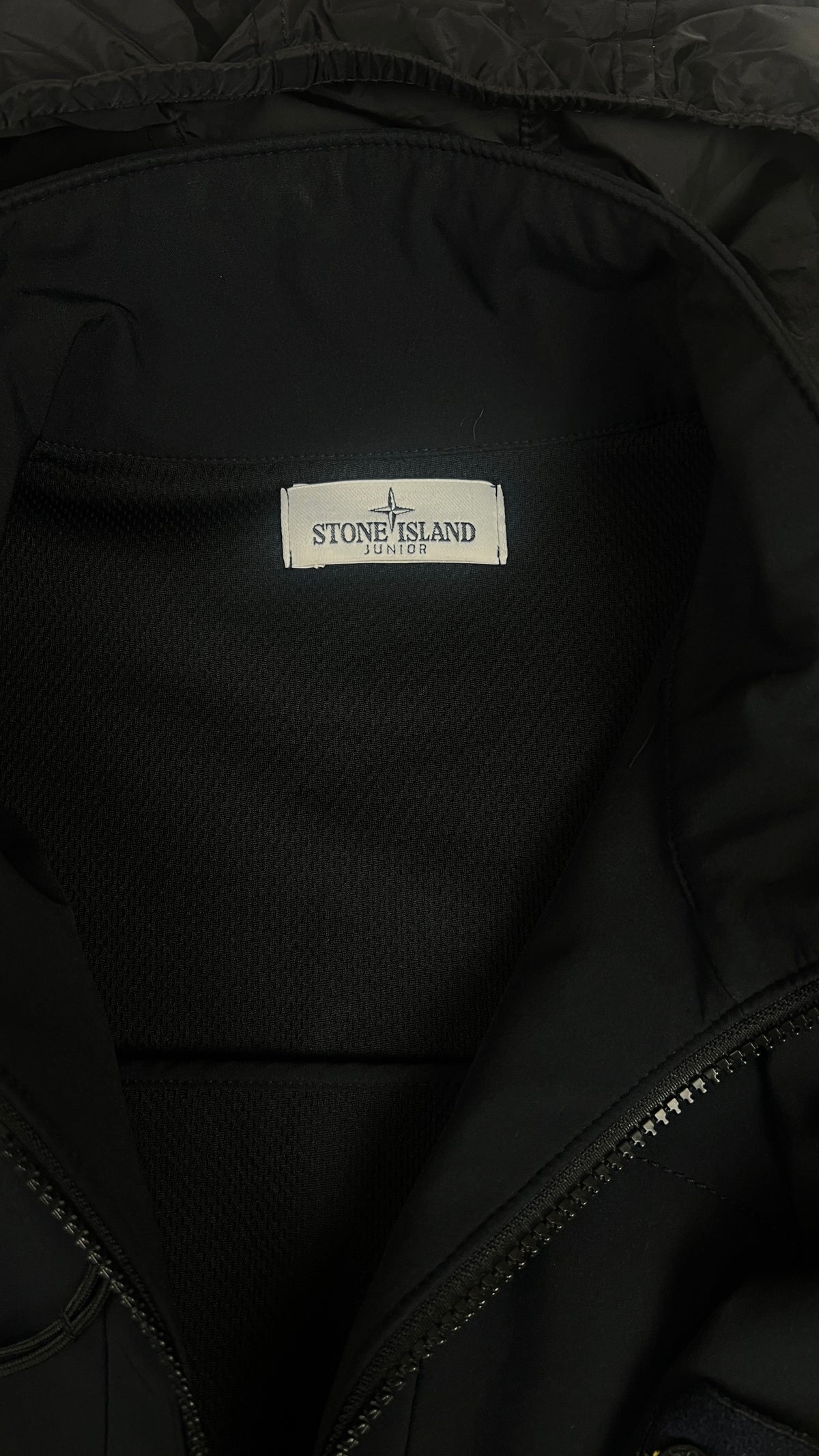 Veste à Capuche Stone Island Junior Soft Shell, Noir, Taille 14 ans — photographie complémentaire 4