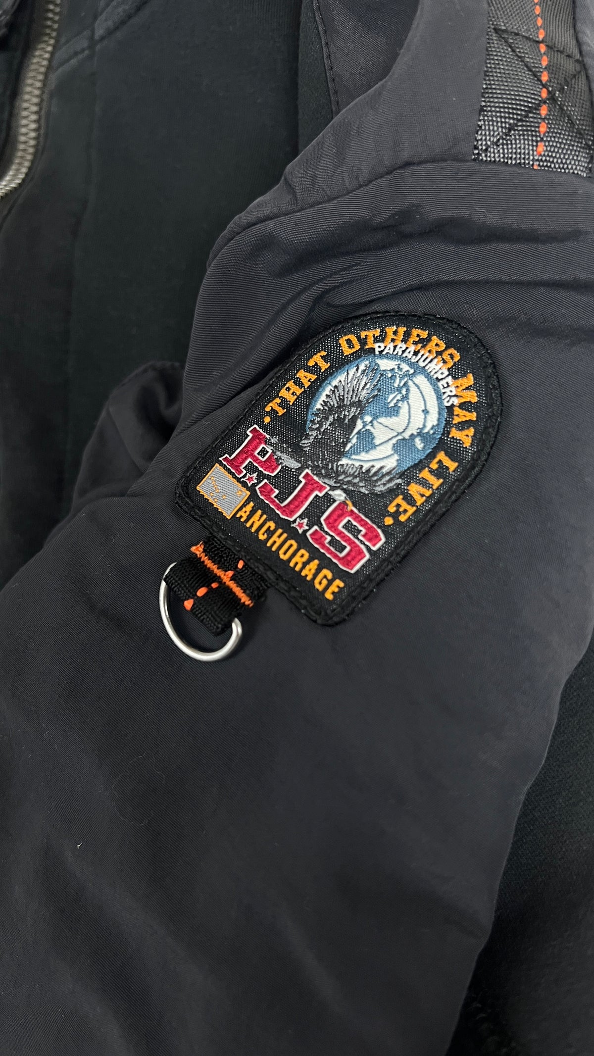Sweat-shirt Zippé Parajumpers Fleece à Poches Nylon, Noir, Taille M — photographie complémentaire 3