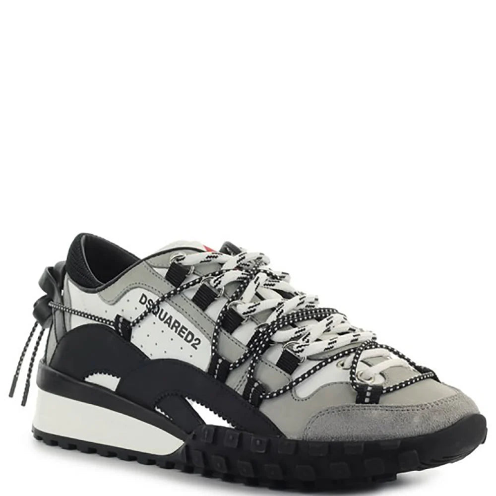Baskets Dsquared2 Homme Taille 44 - Cuir Et Daim Blanc - Occasion - Modèle Sportif