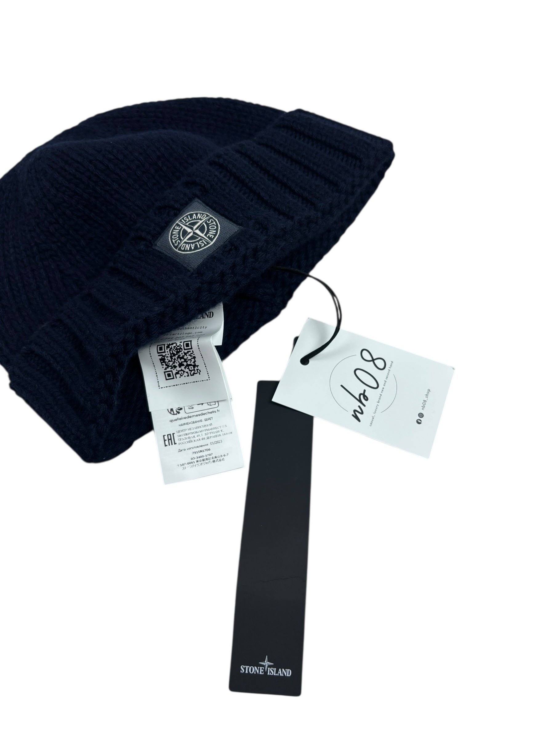 BONNET STONE ISLAND - MARINE - TAILLE UNIQUE - NEUF