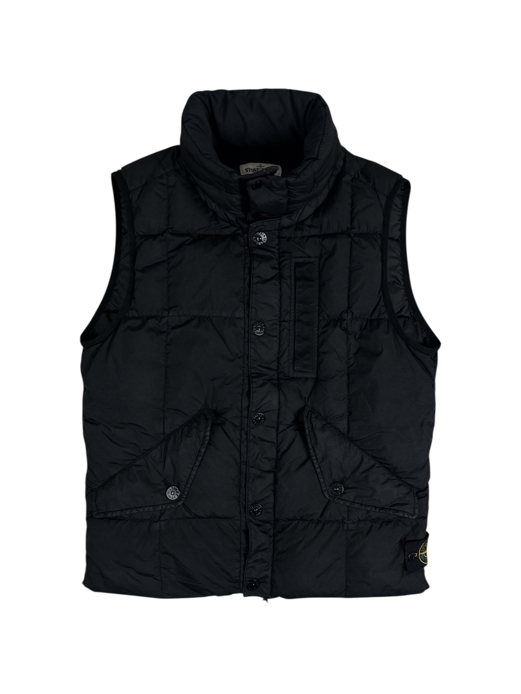 GILET STONE ISLAND GARMENT DYED CRINKLE REPS NY DOWN - NOIR - TAILLE M