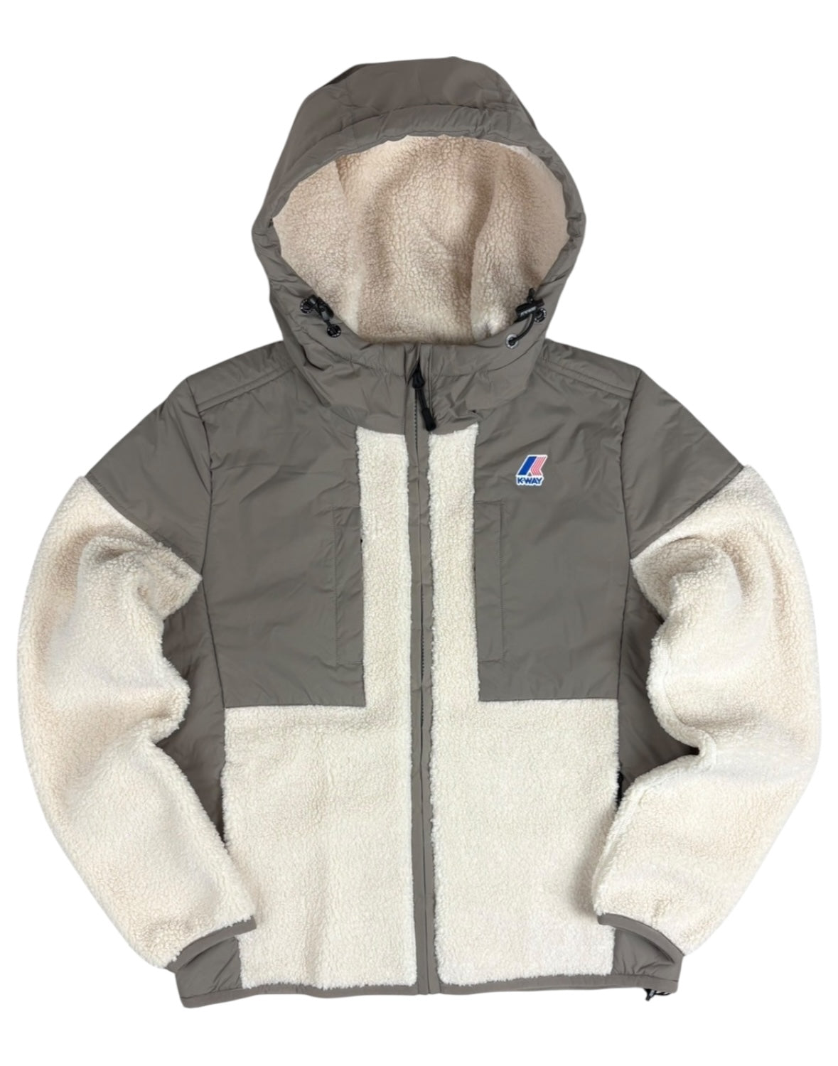 VESTE POLAIRE K-WAY SAMSON 4.0 ORSETTO - BEIGE TAUPE-ECRU - NEUF