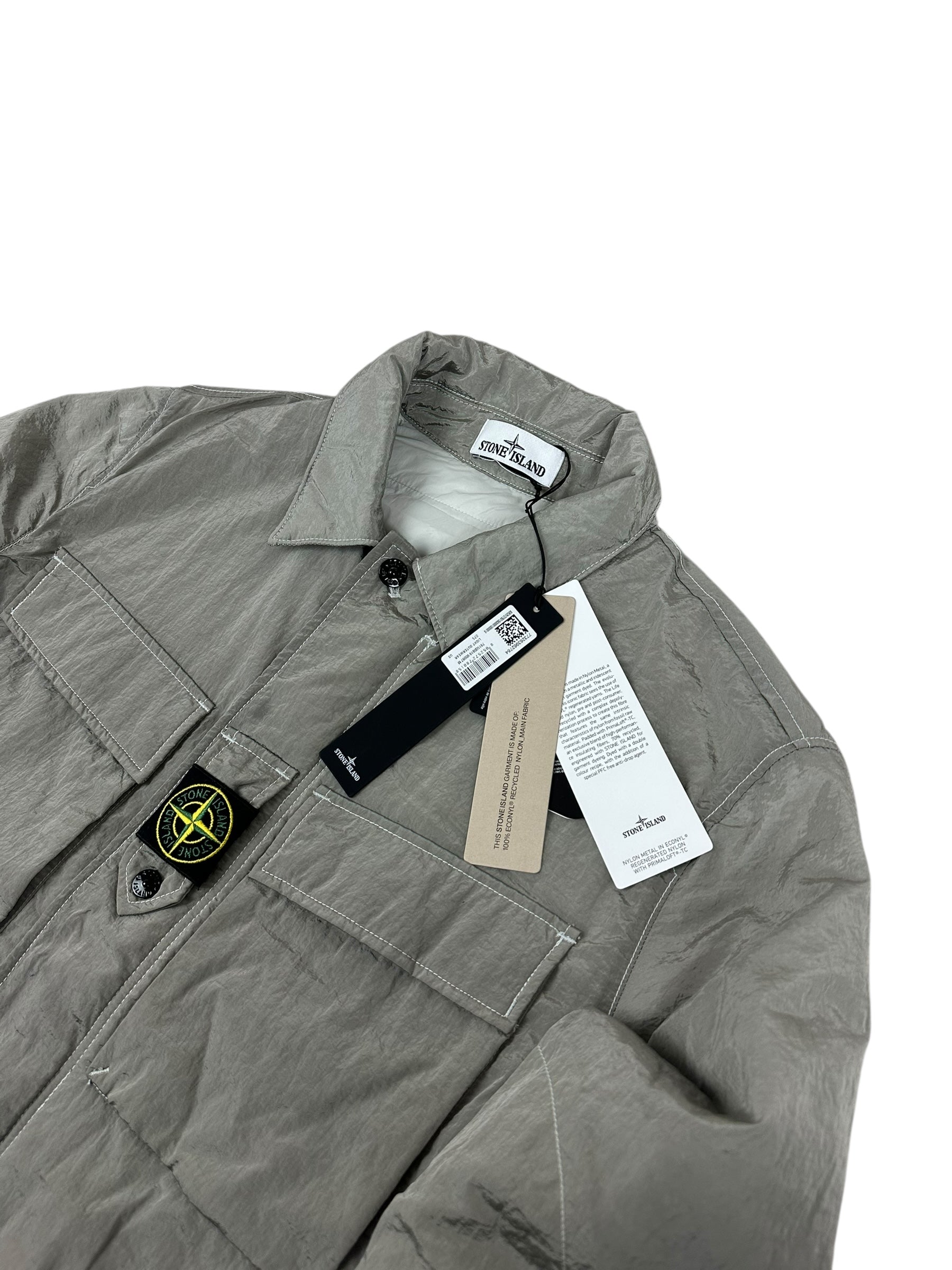 VESTE STONE ISLAND NYLON METAL IN ECONYL REGENERATED NYLON WITH PRIMALOFT-TC - GRIS - TAILLE M - NEUF