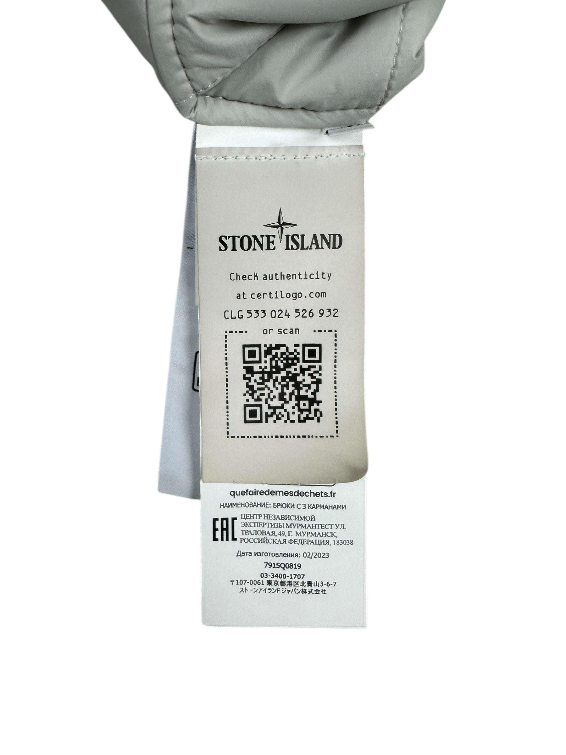 VESTE STONE ISLAND NYLON METAL IN ECONYL REGENERATED NYLON WITH PRIMALOFT-TC - GRIS - TAILLE M - NEUF