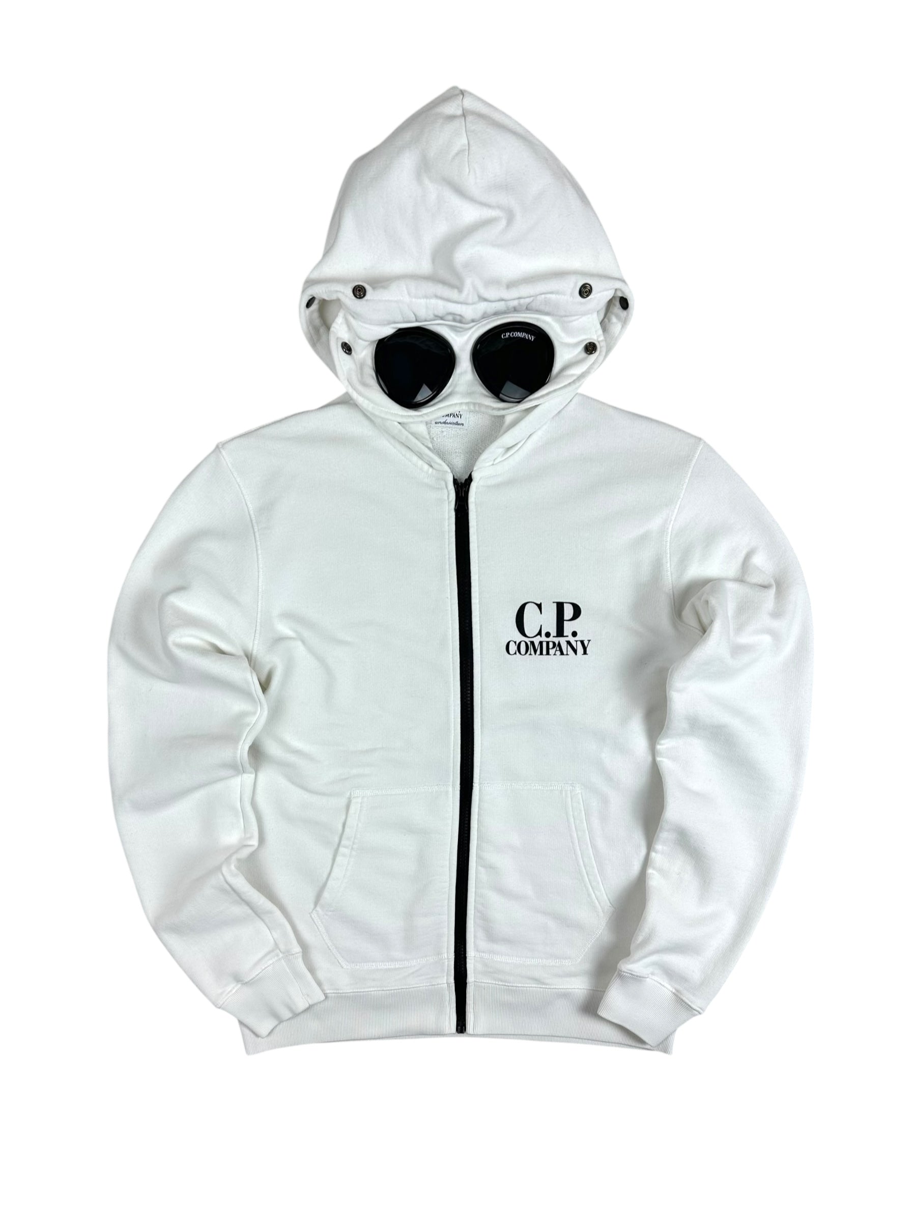 GILET C.P COMPANY GOGGLE JACKET - BLANC - TAILLE 14 ANS