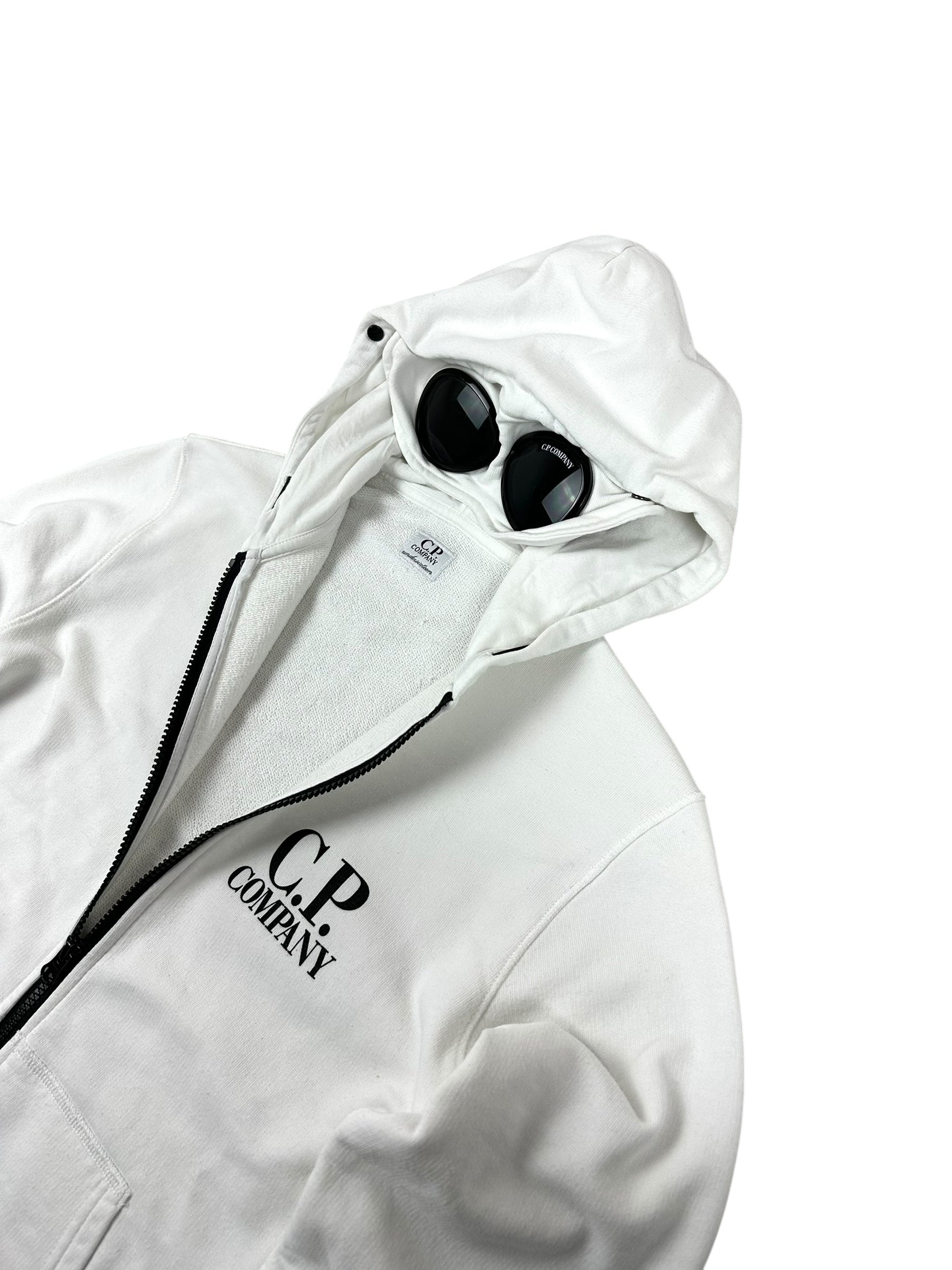 GILET C.P COMPANY GOGGLE JACKET - BLANC - TAILLE 14 ANS