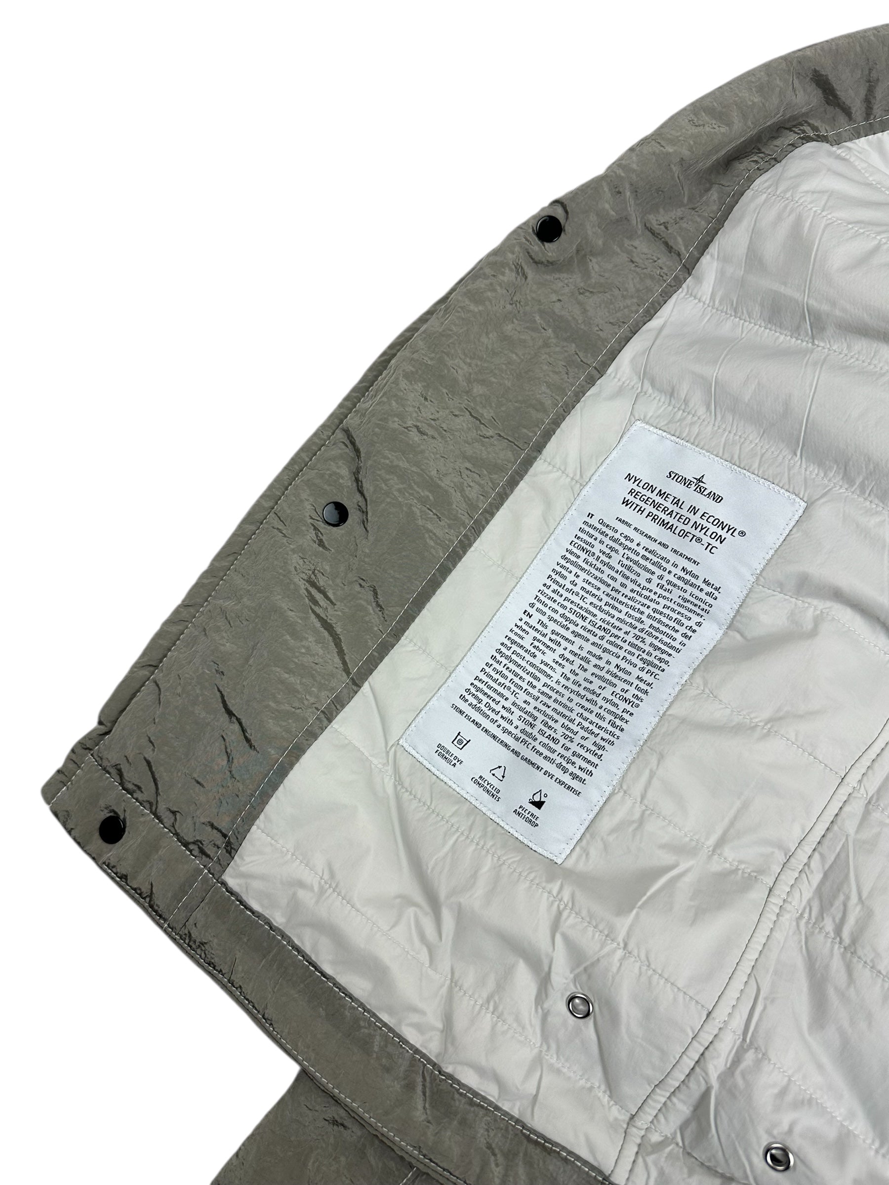 VESTE STONE ISLAND NYLON METAL IN ECONYL REGENERATED NYLON WITH PRIMALOFT-TC - GRIS - TAILLE M - NEUF