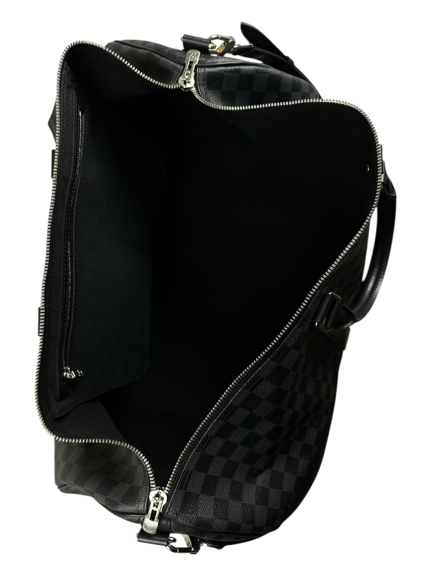 LOUIS VUITTON - SAC DE VOYAGE KEEPALL BANDOULIÈRE 55 - TOILE DAMIER GRAPHITE