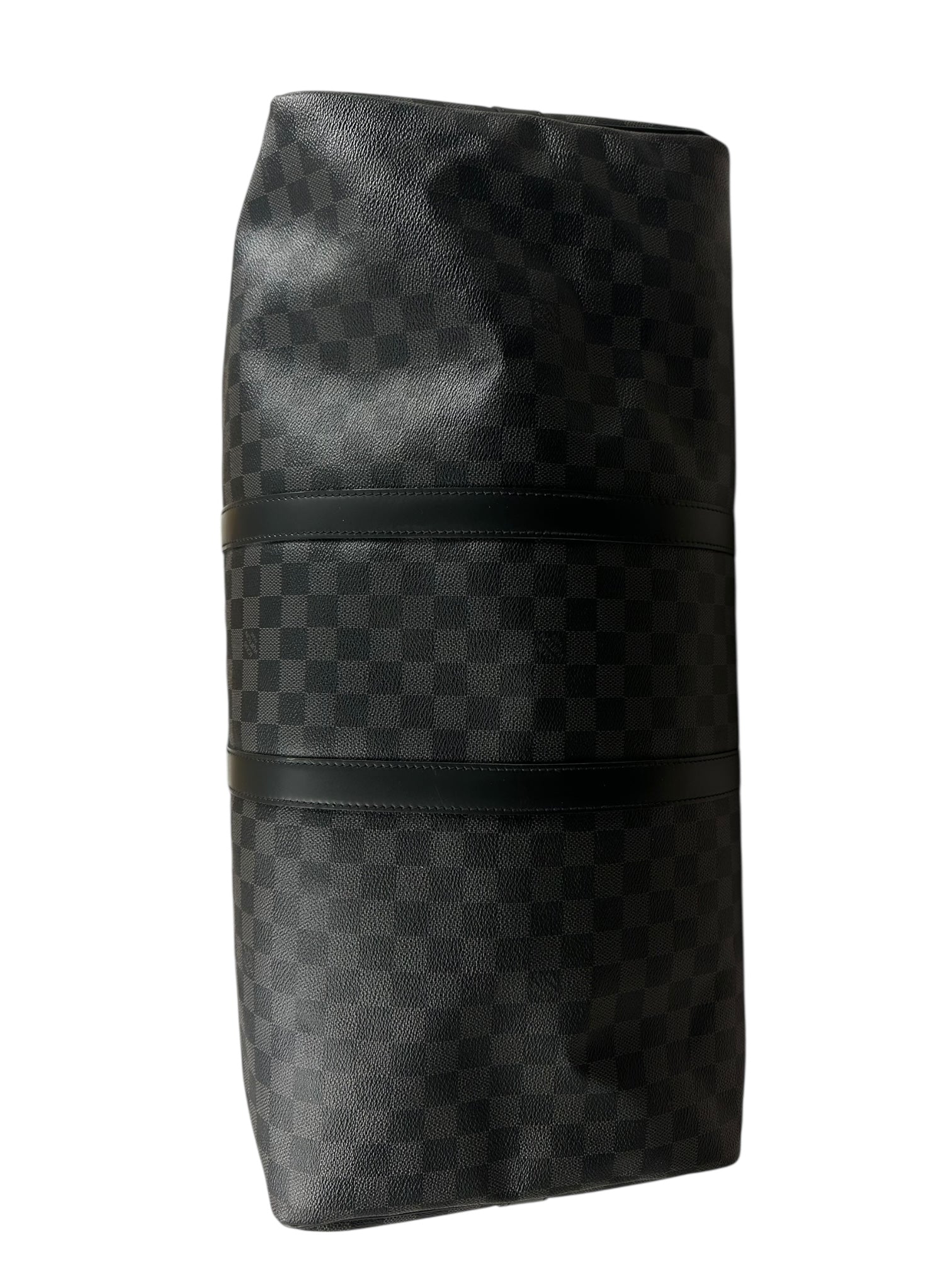 LOUIS VUITTON - SAC DE VOYAGE KEEPALL BANDOULIÈRE 55 - TOILE DAMIER GRAPHITE