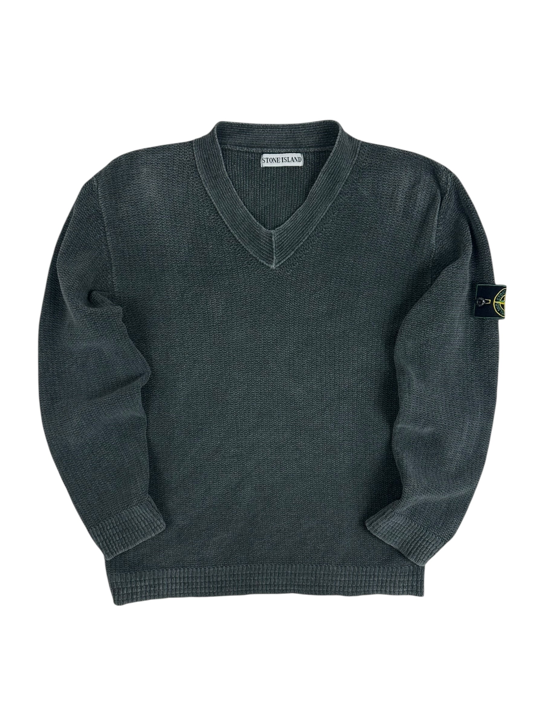 PULL À COL EN V STONE ISLAND VINTAGE - GRIS - TAILLE M