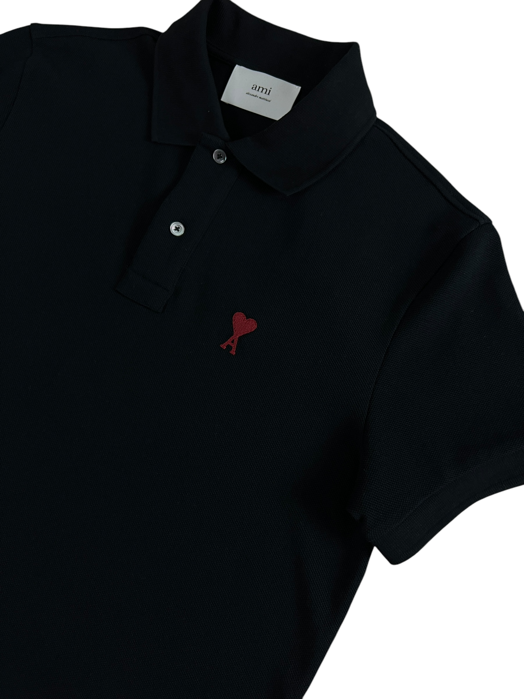 Polo Ami Paris noir taille XS - Logo et étiquette