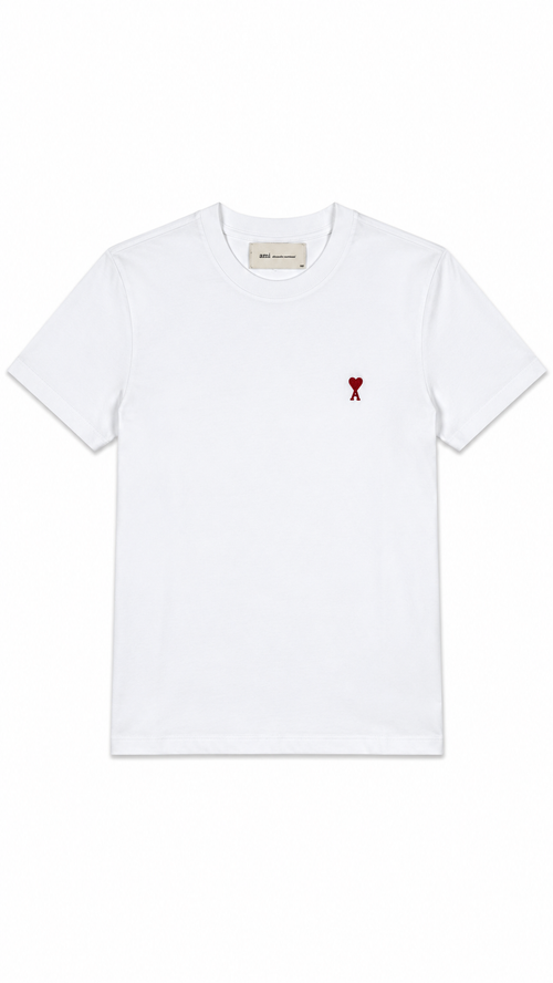 Tee-shirt AMI Paris Logo Rouge - Blanc - Neuf