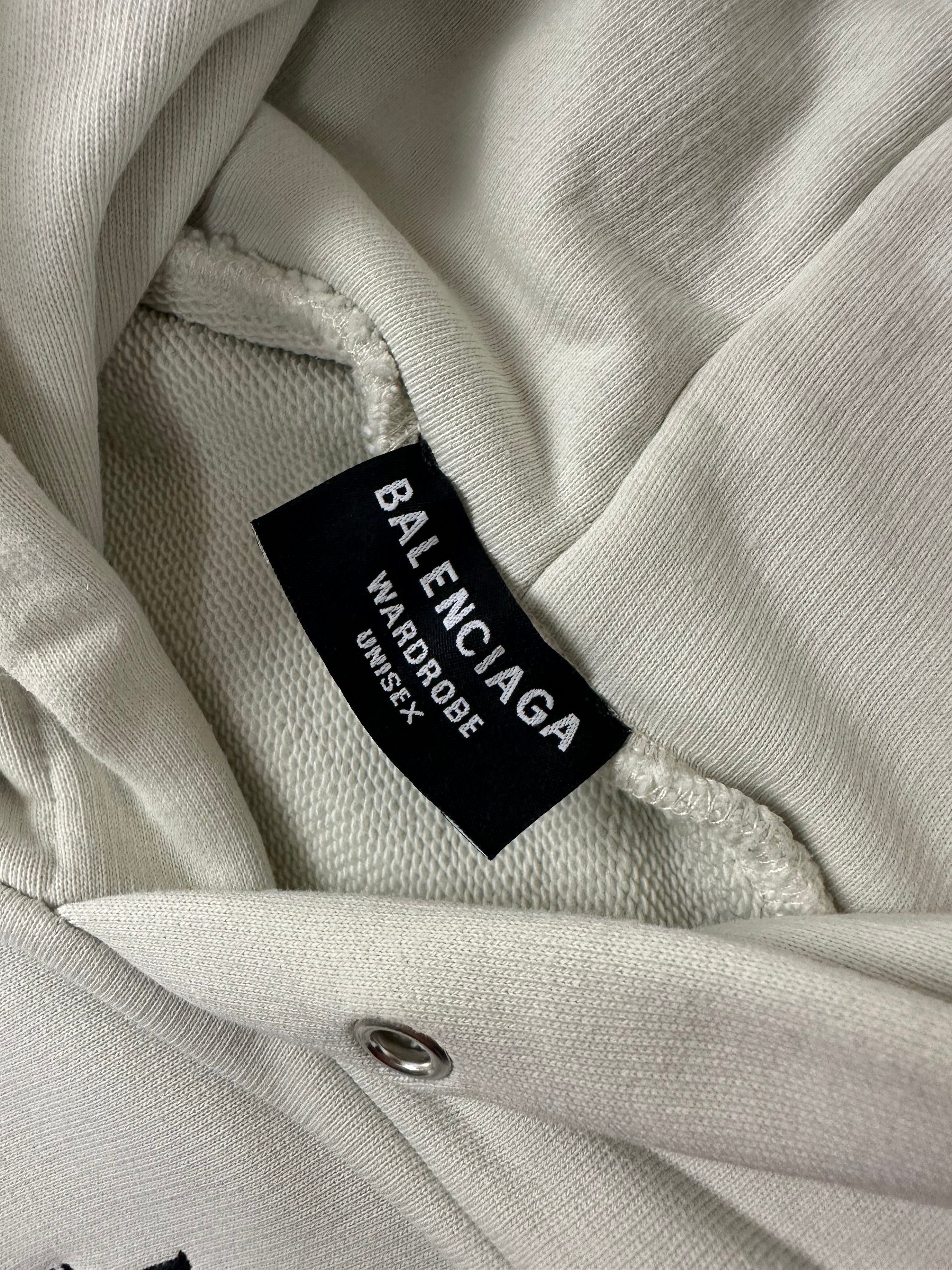 Hoodie Balenciaga blanc taille M - Vue côté