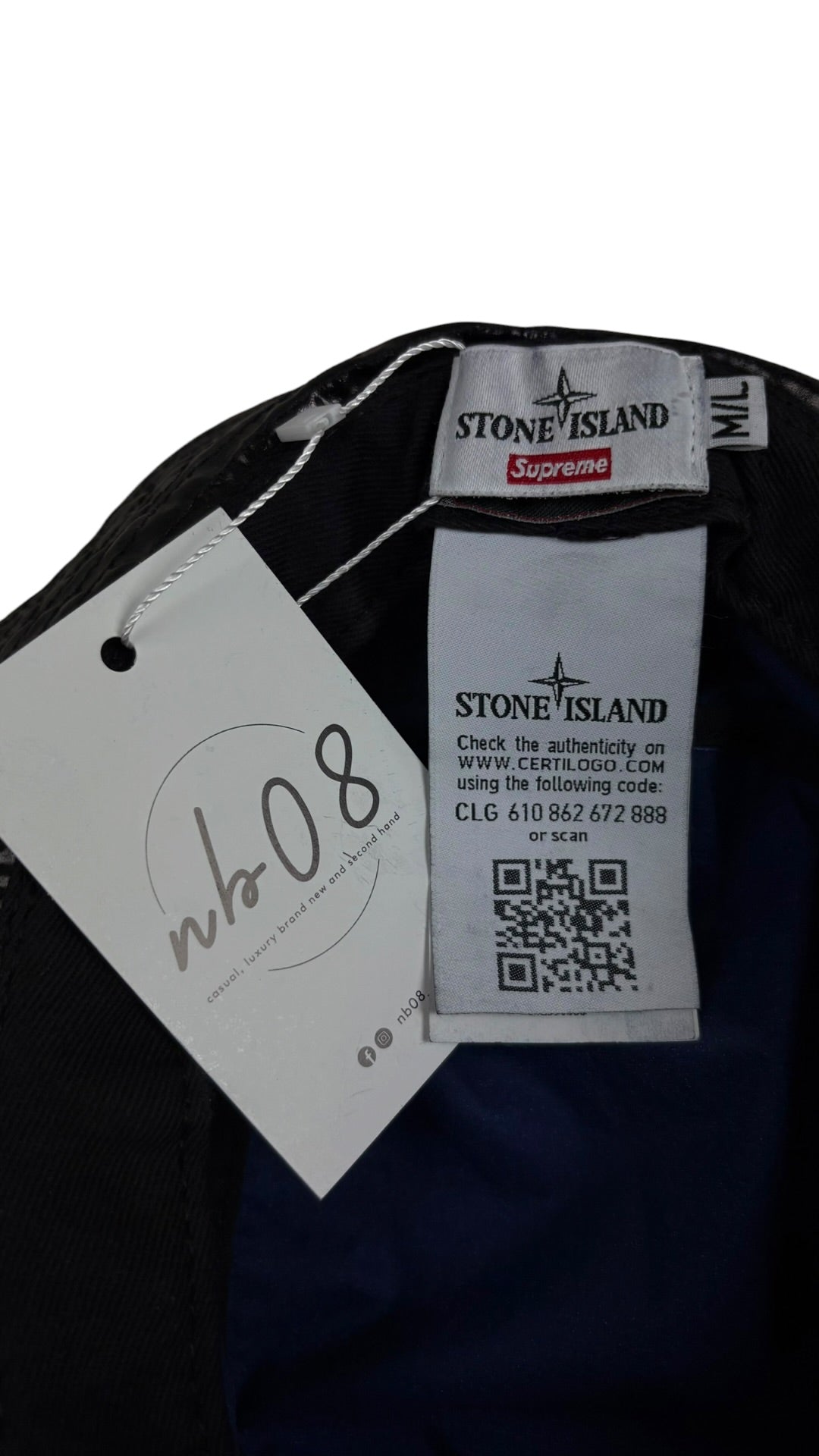 Bob Stone Island x Supreme marron taille M/L reconditionné - logo | Authentique NB08