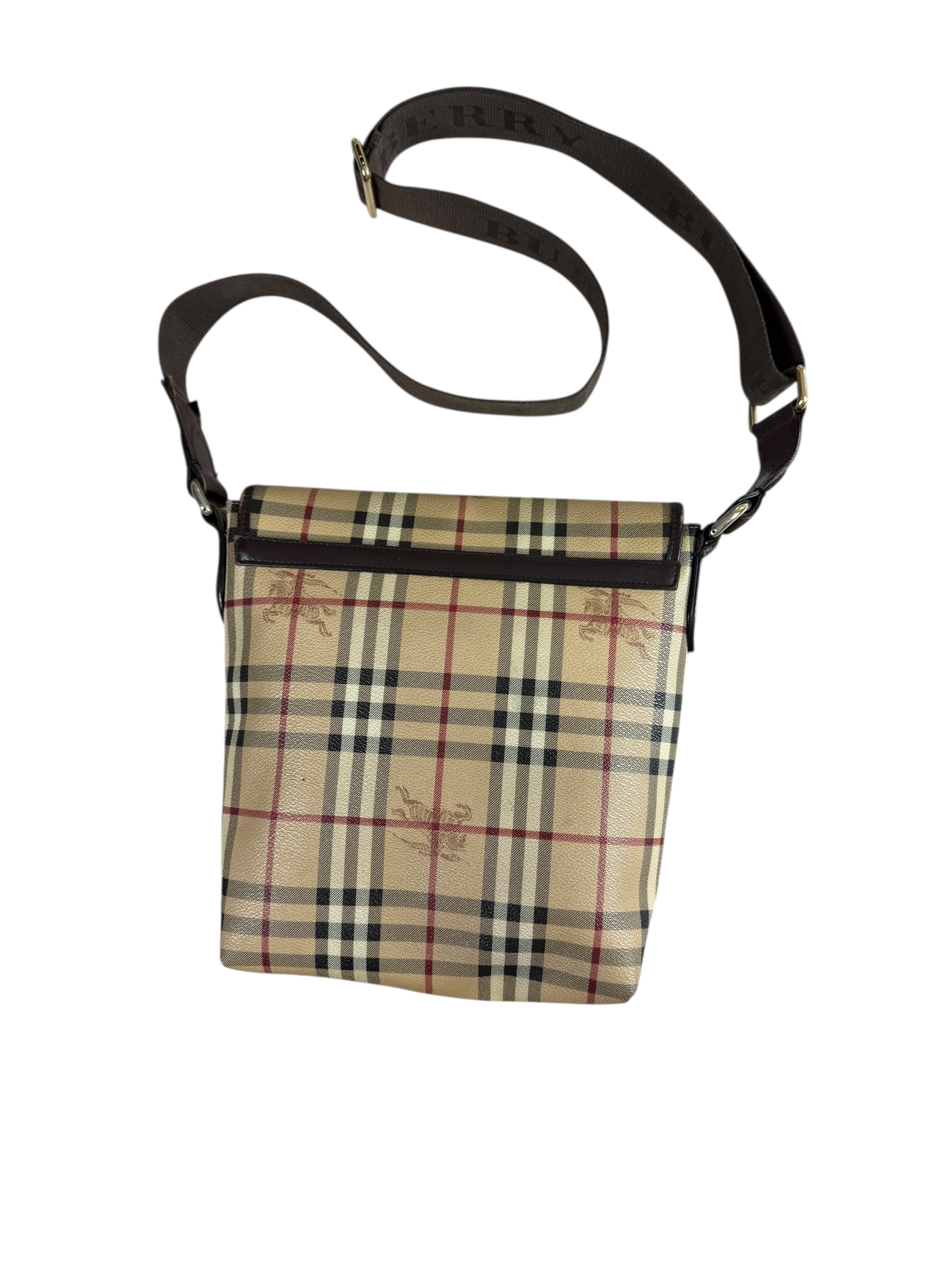 Sacoche Burberry crème / marron taille UNI - Logo et étiquette