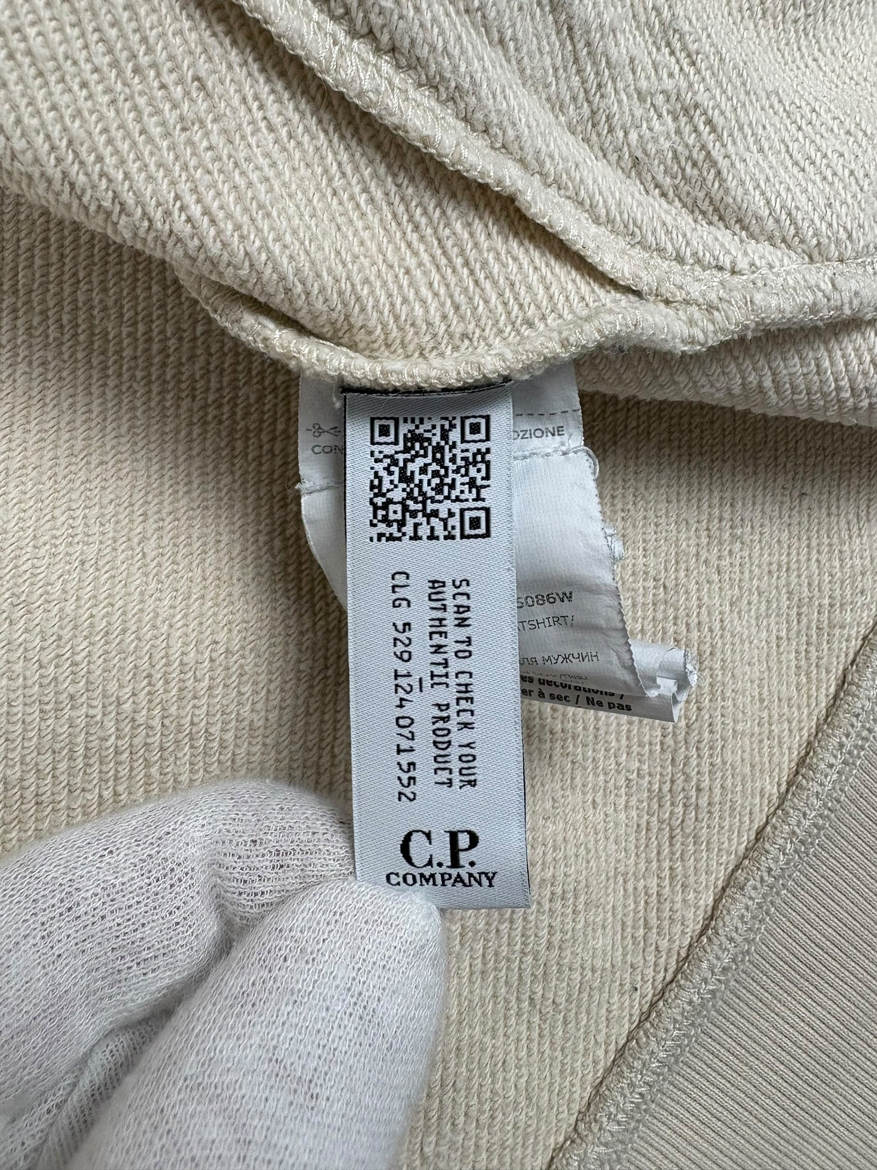 Gilet C.P Company crème taille S - Logo et étiquette