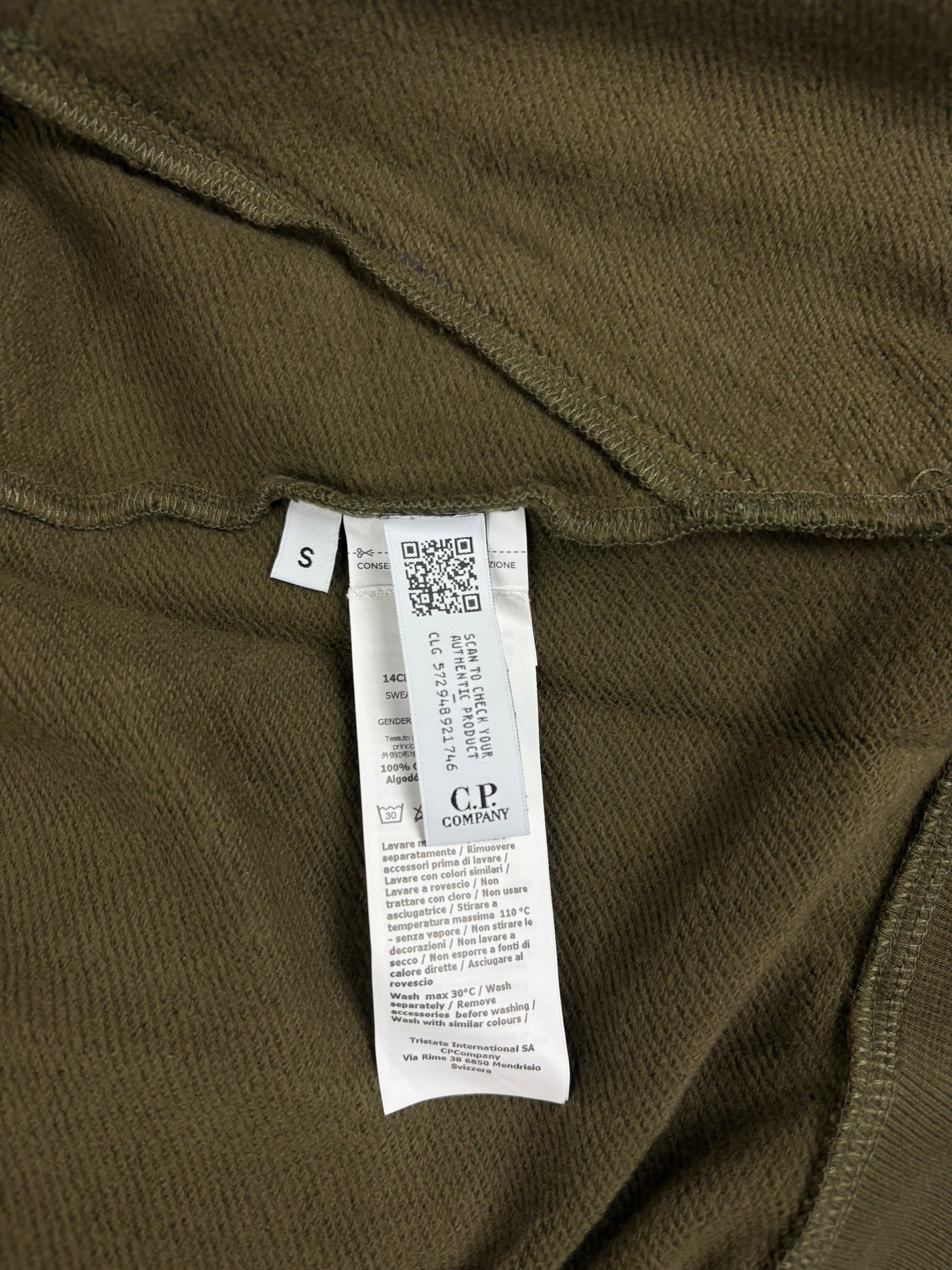 Gilet C.P Company kaki taille S - Logo et étiquette
