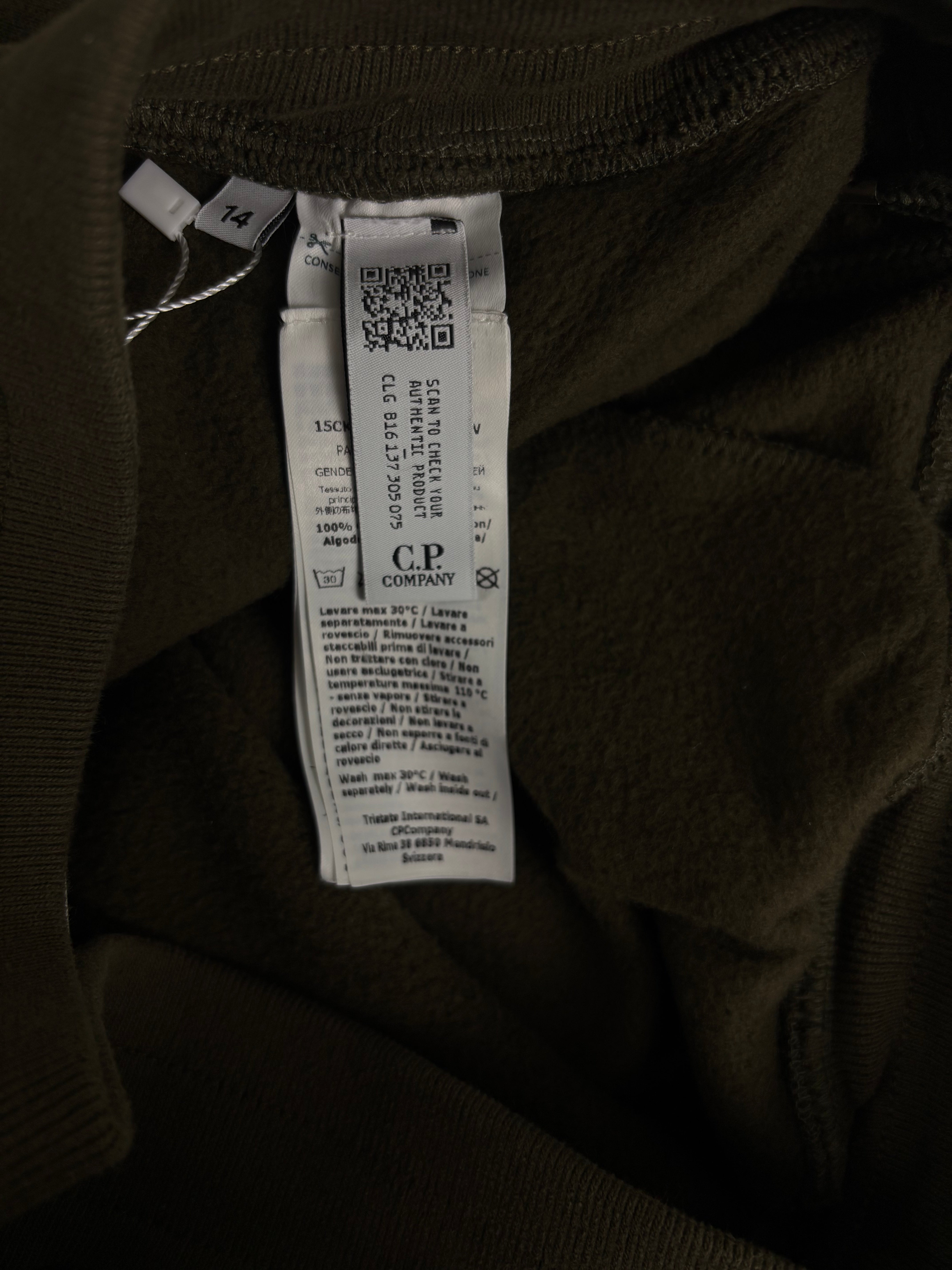 Jogging C.P Company kaki taille XS - Logo et étiquette