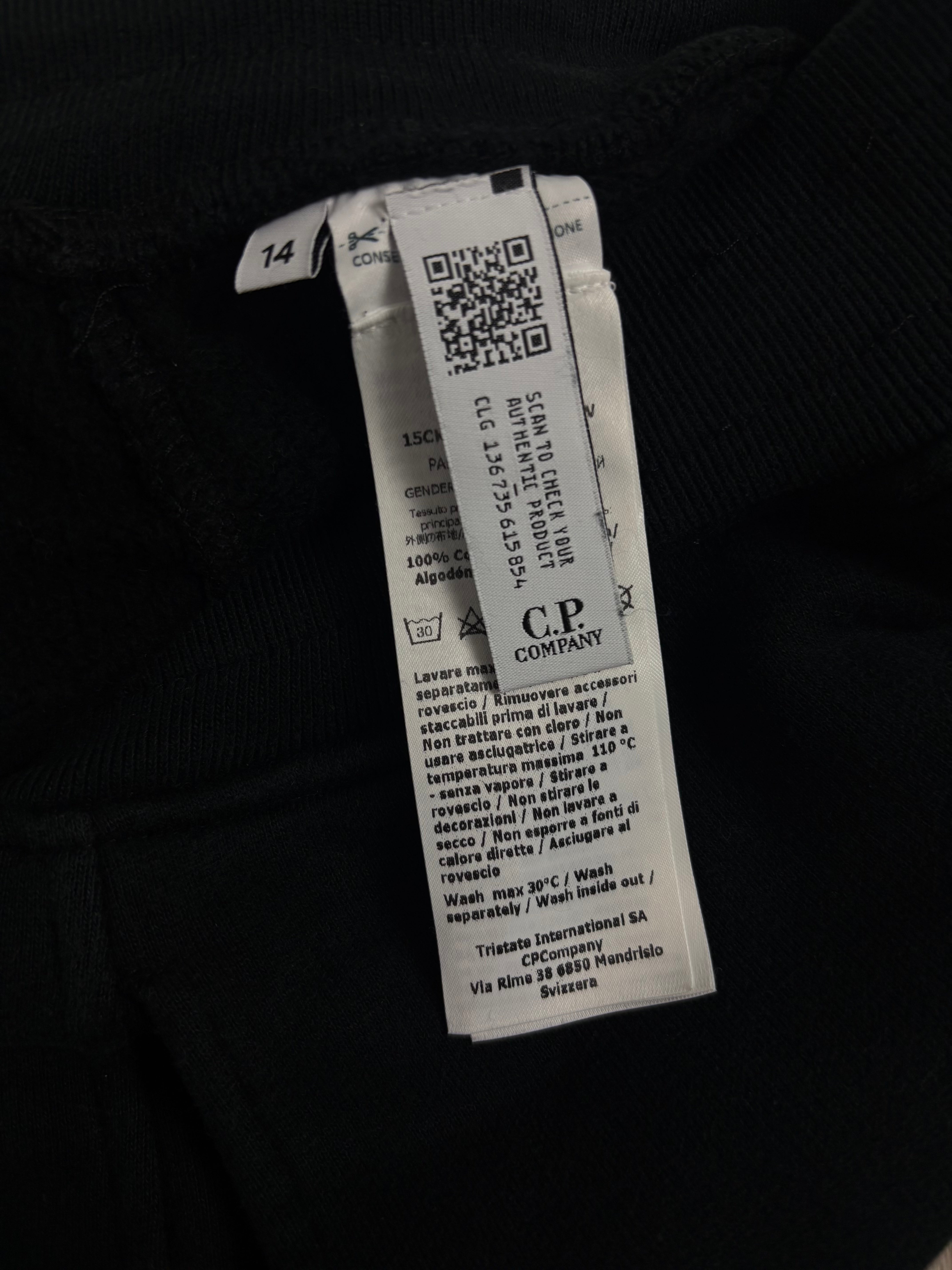Jogging C.P Company noir taille XS - Logo et étiquette