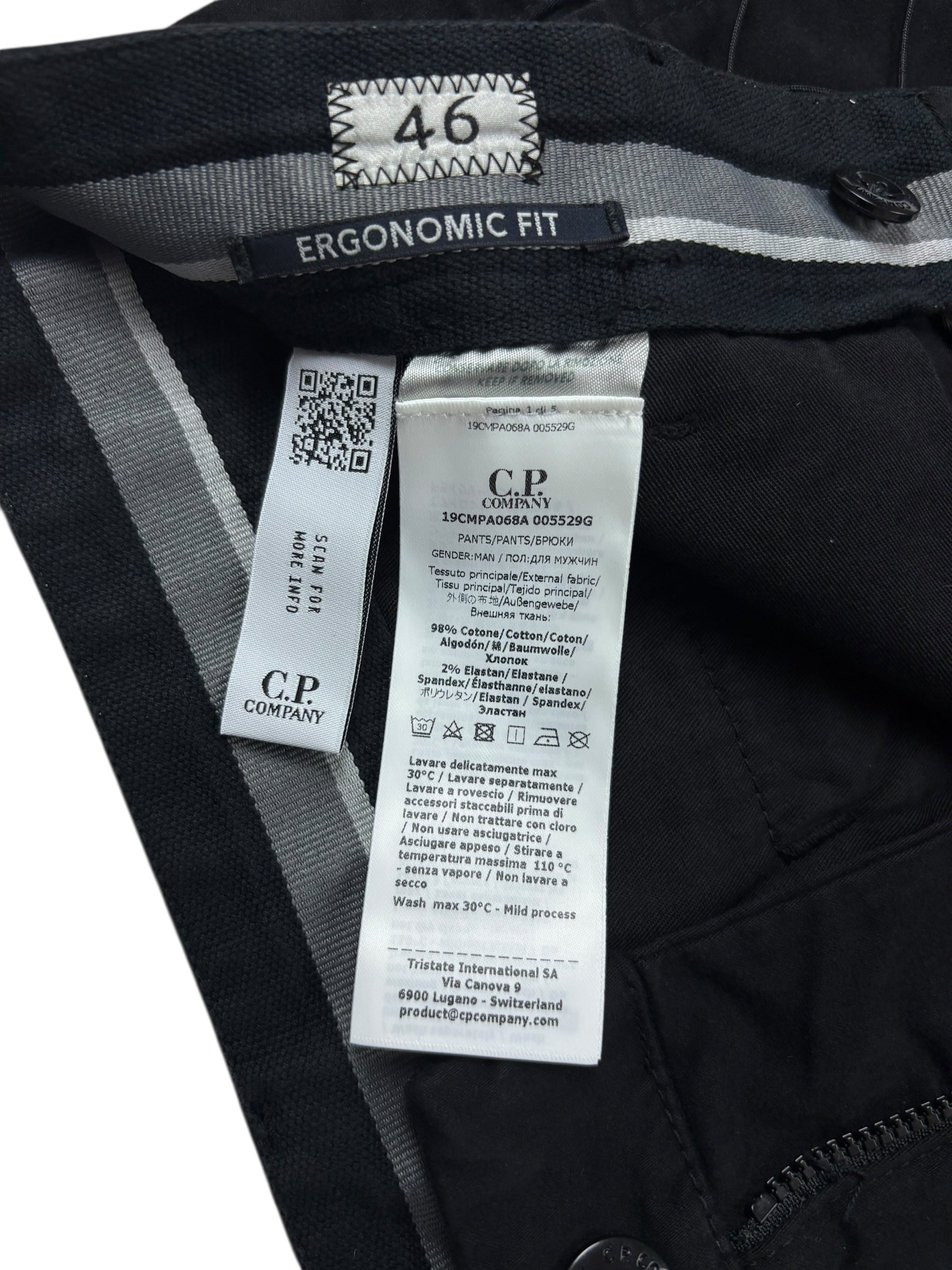 Pantalon C.P Company noir taille PANTALON 46 - Logo et étiquette