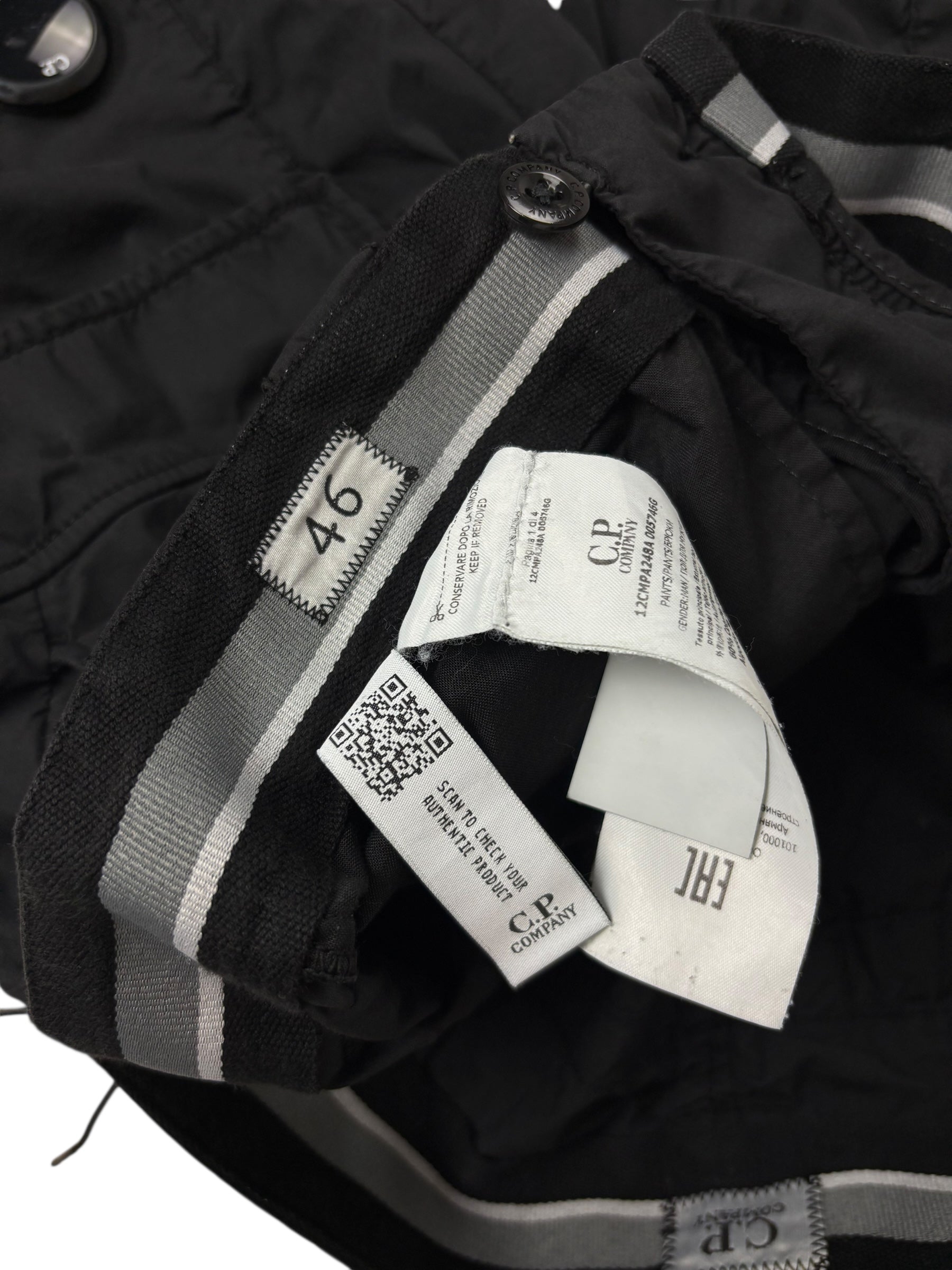 Pantalon C.P Company noir taille PANTALON 46 - Logo et étiquette
