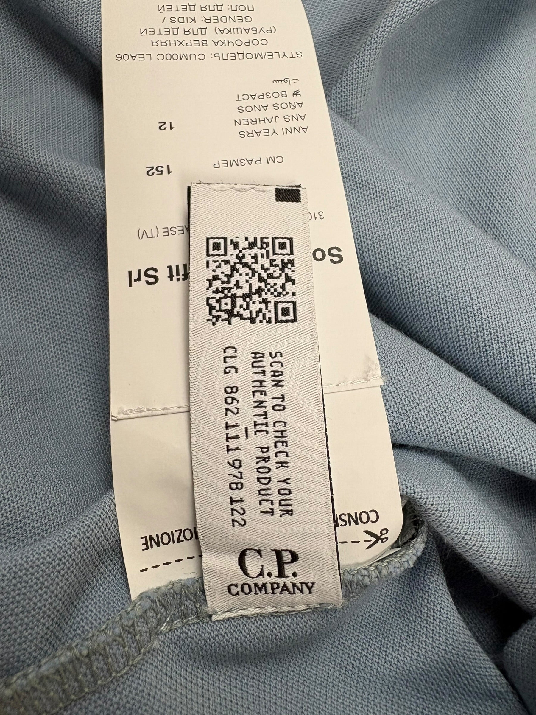 Polo C.P Company bleu taille 12 ans - Détail