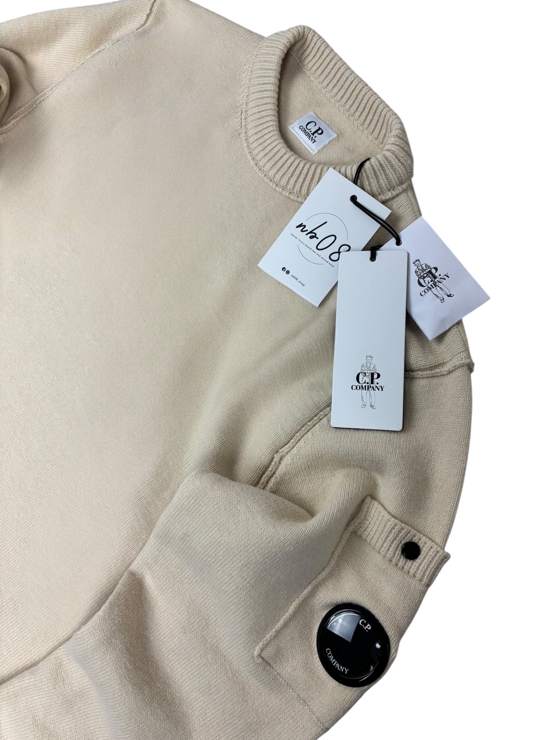 Pull C.P Company crème taille XS - Vue de dos