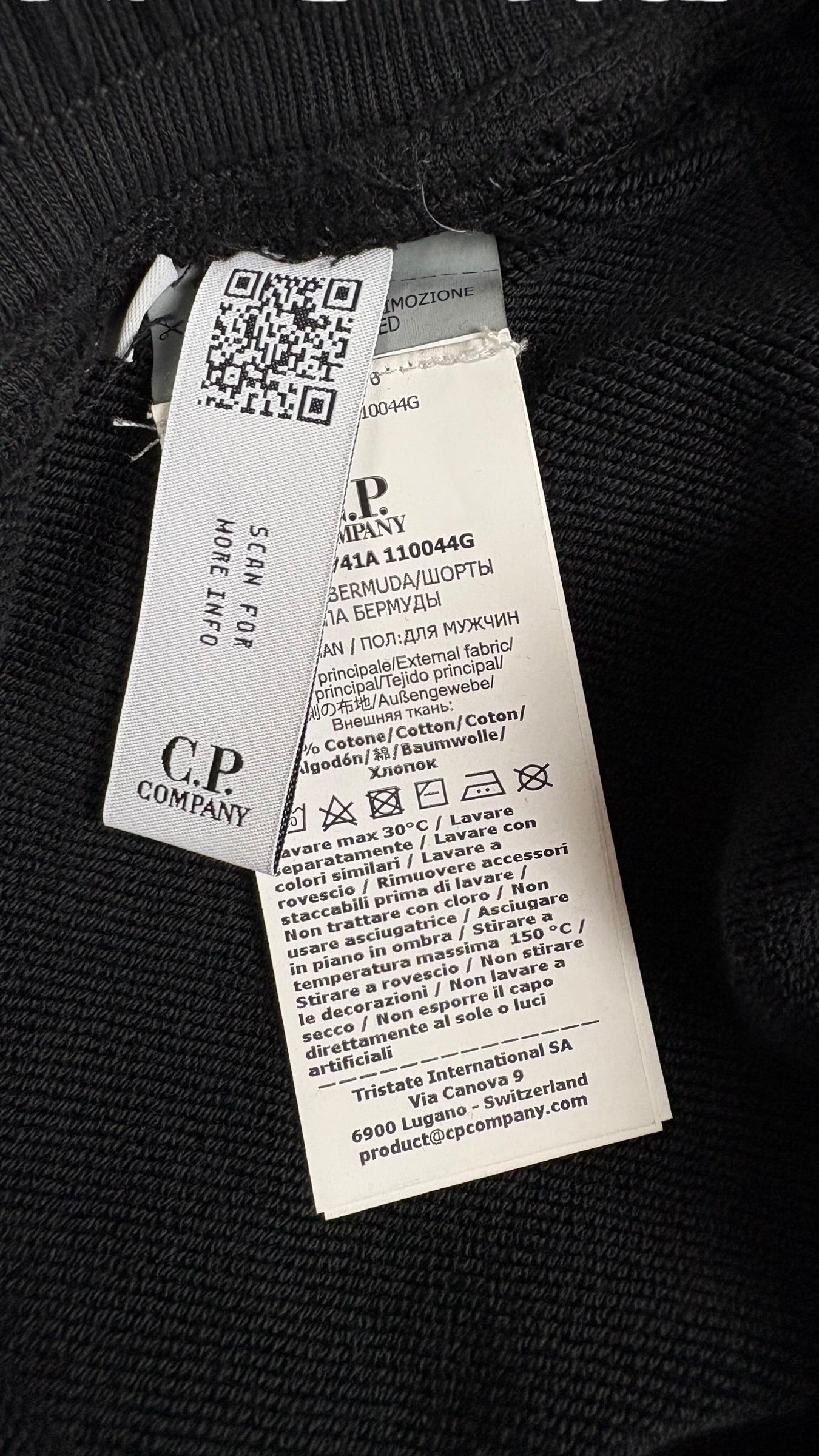 Short C.P Company noir taille S - Vue côté