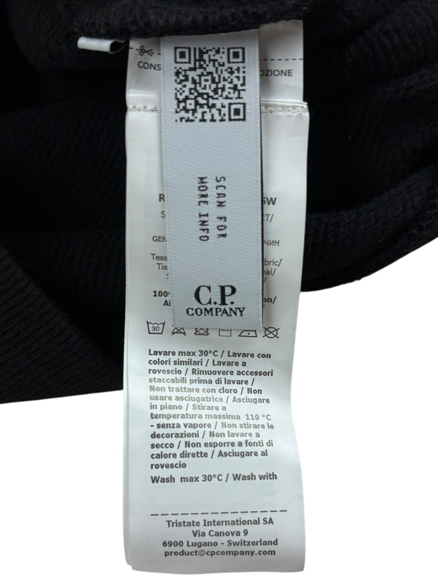 Sweat C.P Company noir taille S - Logo et étiquette