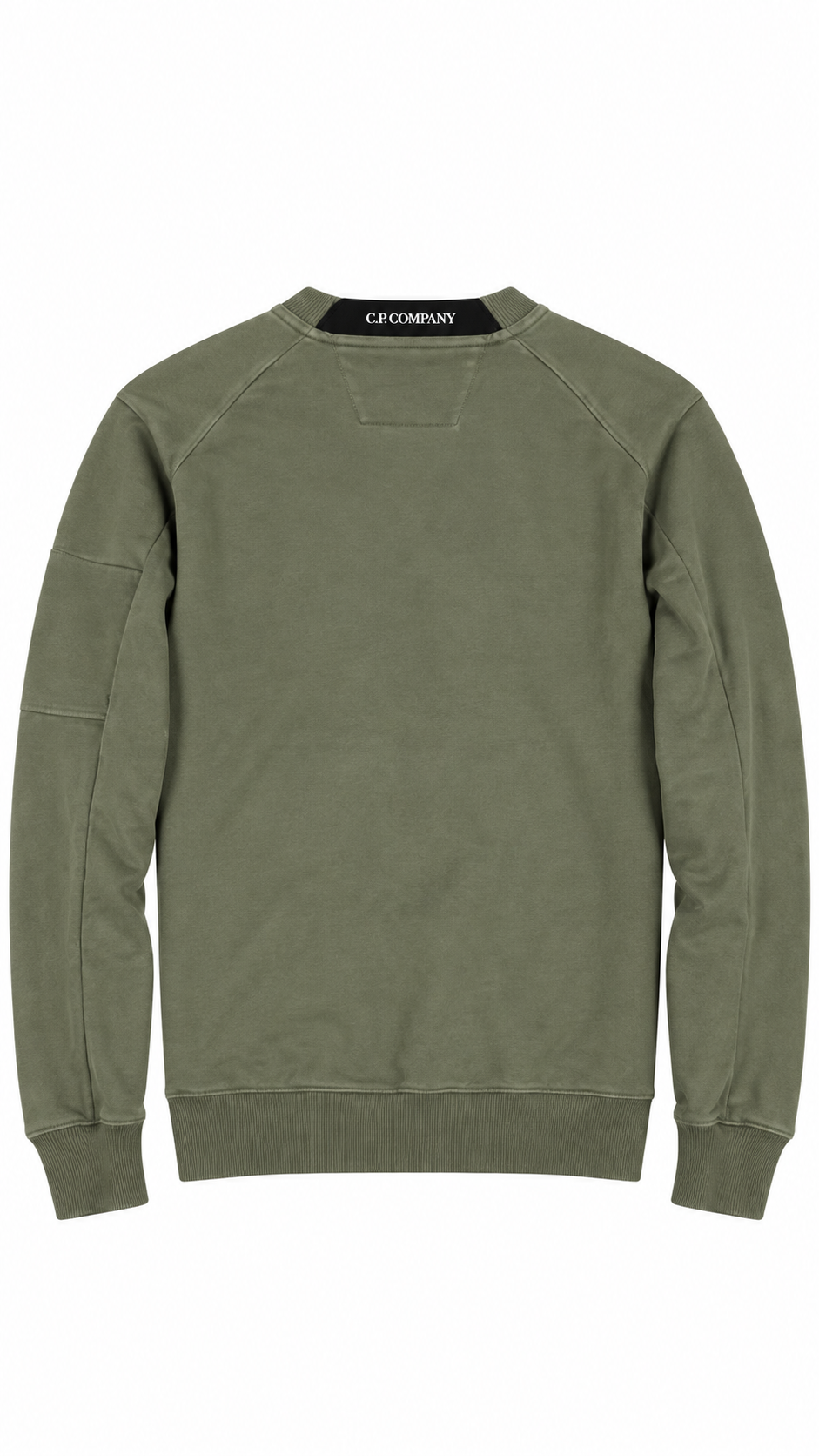 Sweat-shirt Crewneck C.P Company Diagonal Raised Fleece Lens kaki taille S, vue de dos — vue 2