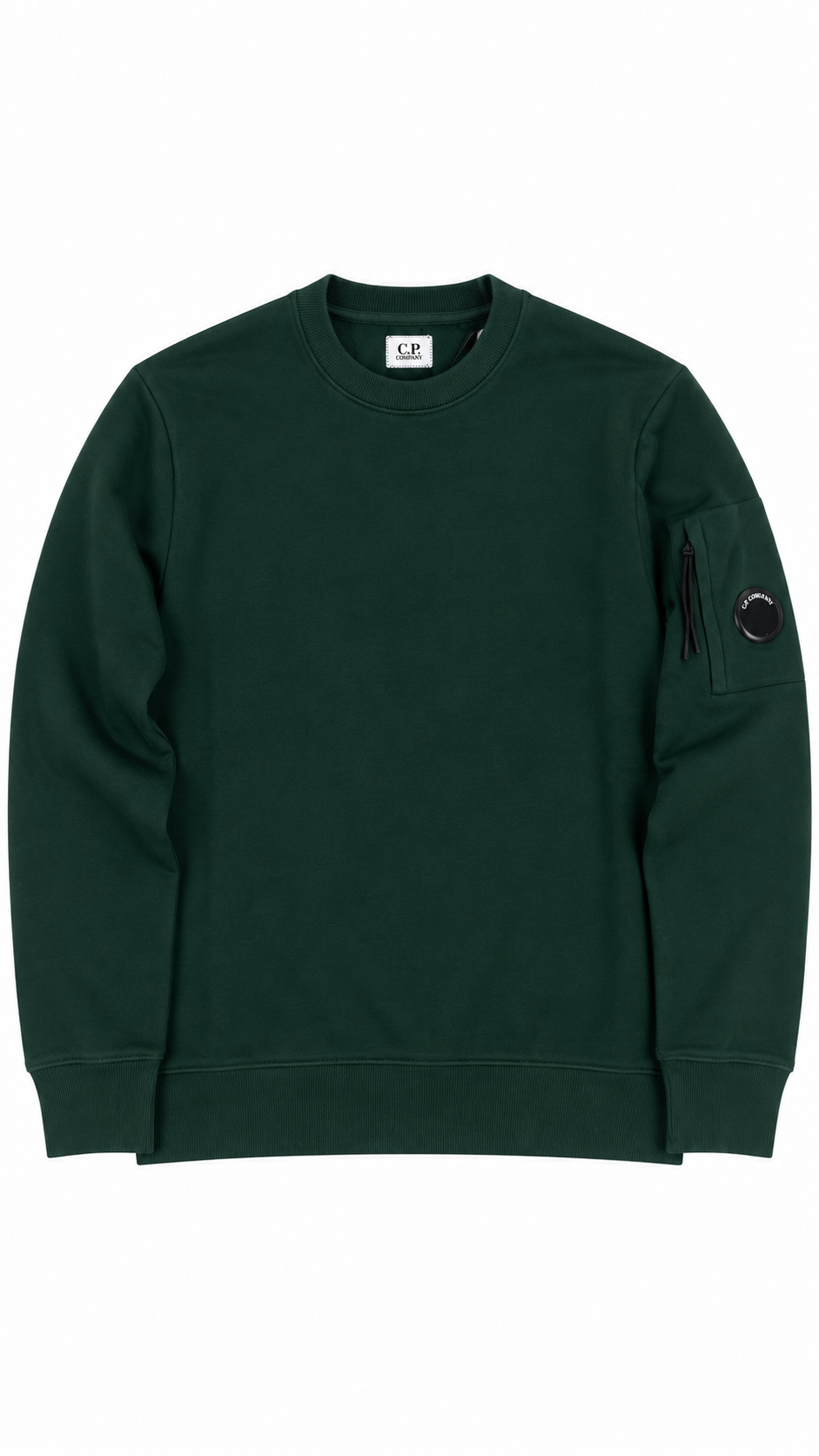 Sweat-shirt Crewneck C.P Company Diagonal Raised Fleece Lens Ponderosa Pine vert, neuf — vue 1
