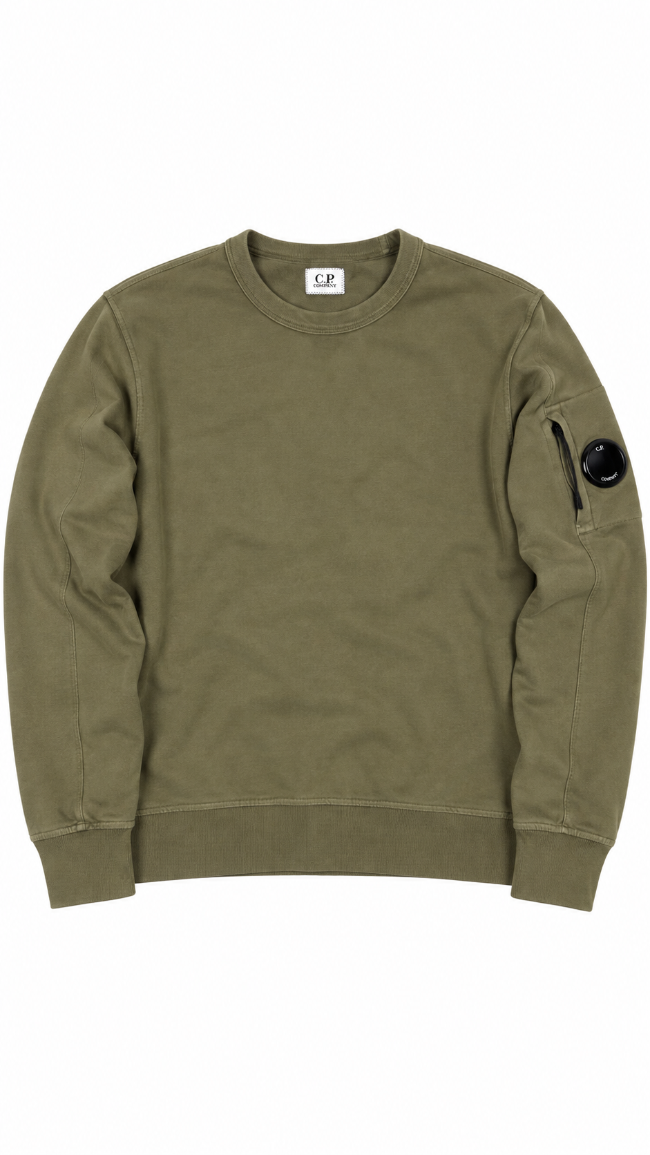 Sweat-shirt Crewneck C.P Company Lens kaki taille S, seconde main authentifiée NB08 — vue 1