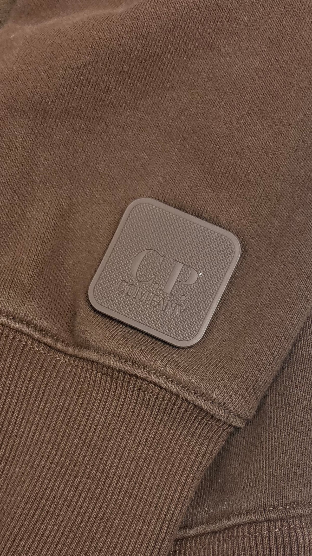 Sweat-shirt Hoodie C.P Company The Metropolis Series marron taille S, détail étiquettes et finitions — vue 4