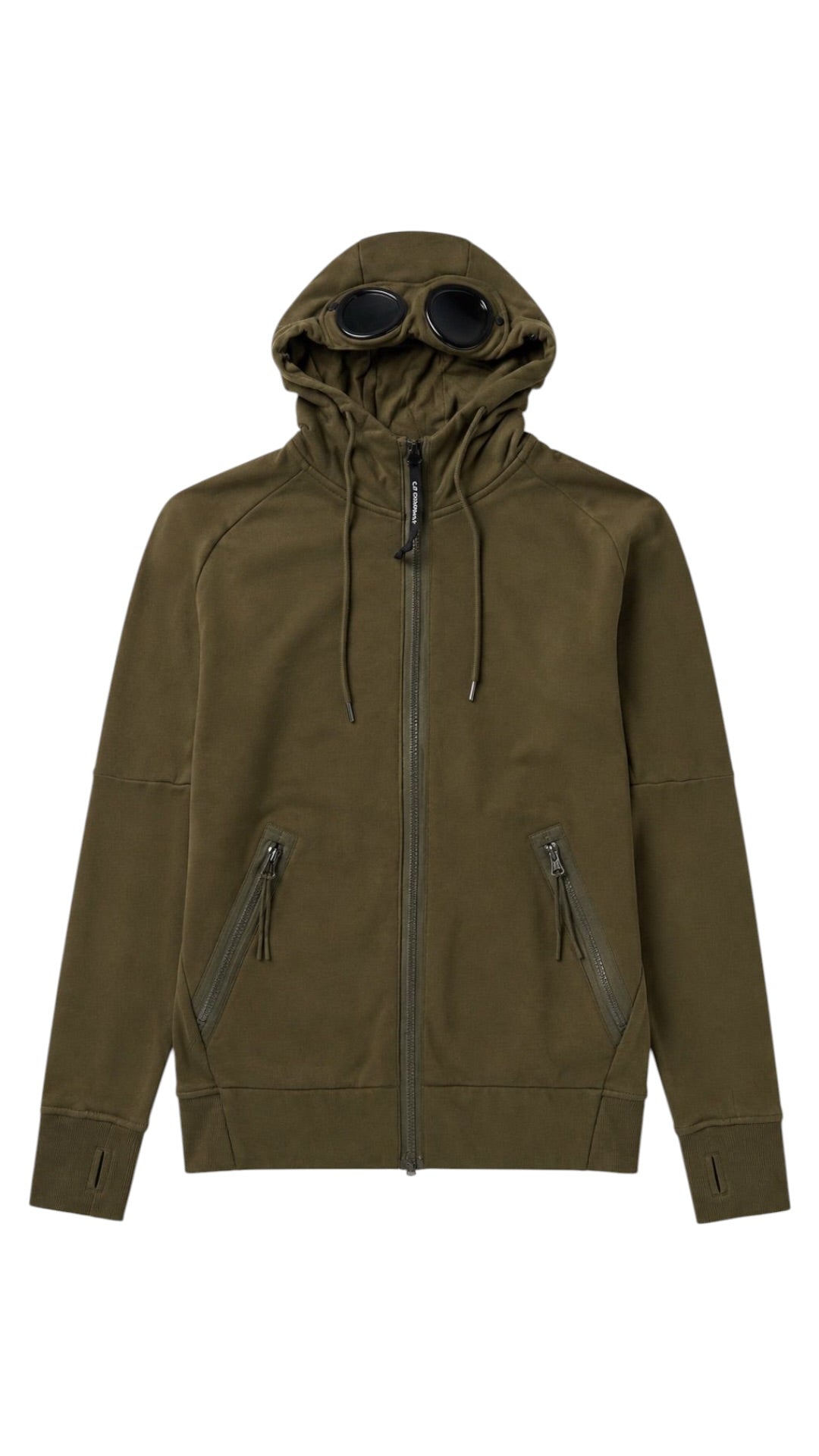 Sweat-shirt Hoodie Zippé C.P Company Goggle kaki taille S, seconde main authentifiée NB08 — vue 1