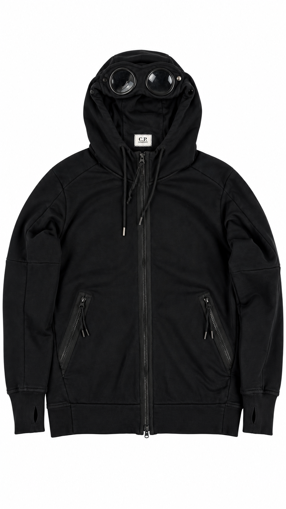 Sweat-shirt Hoodie Zippé C.P Company Goggle noir taille M, seconde main authentifiée NB08 — vue 1