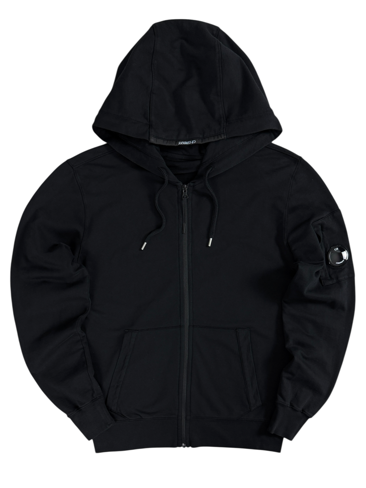 Sweat-shirt Hoodie Zippé C.P Company Light Fleece noir, neuf — vue 1