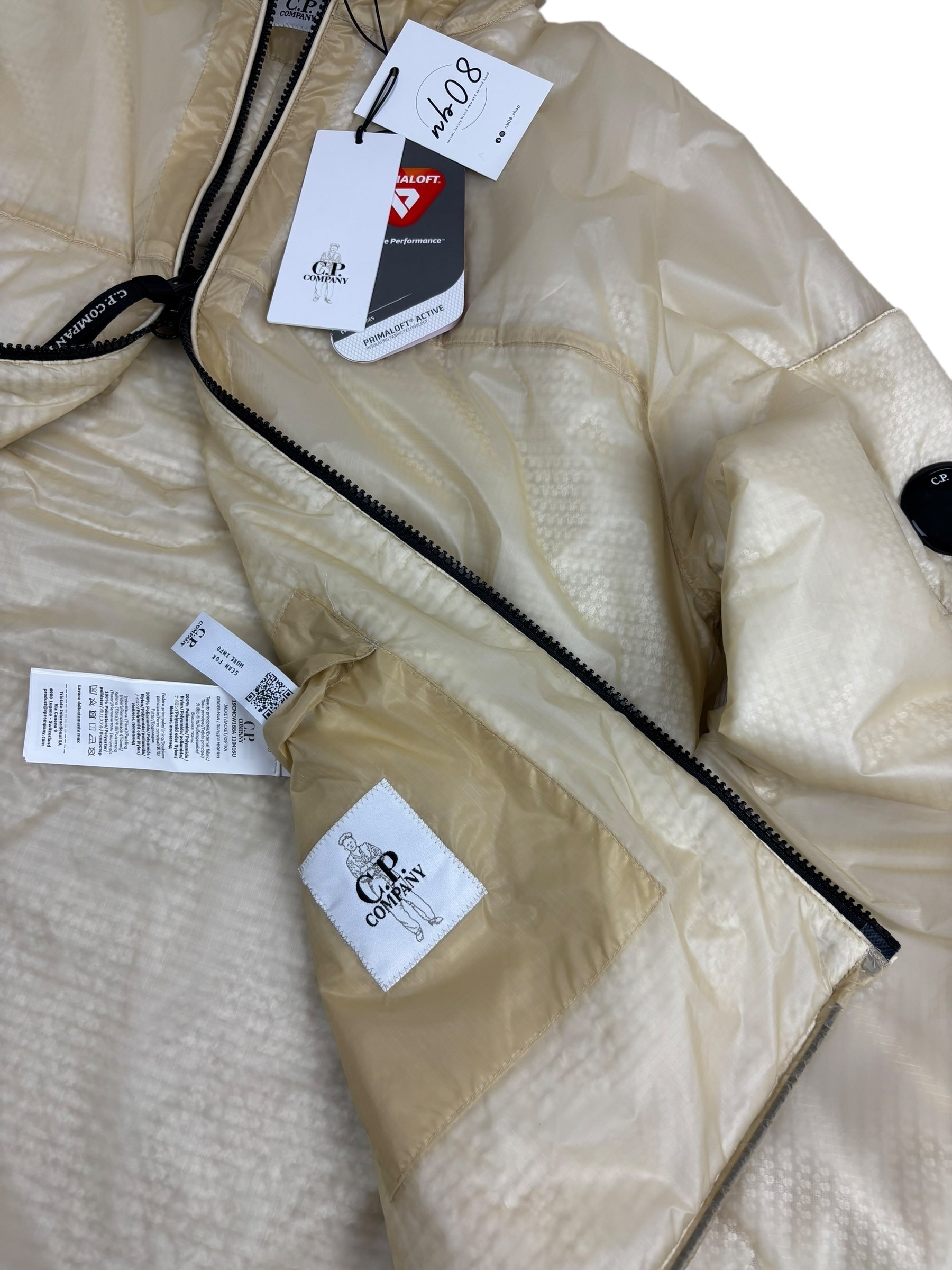 Veste C.P Company crème taille M - Logo et étiquette